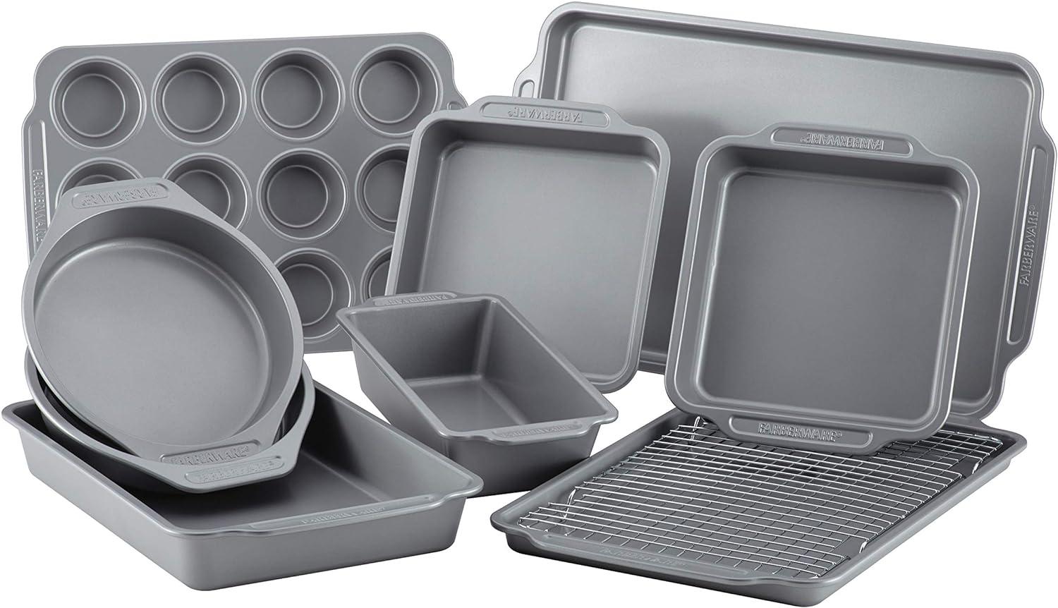 Farberware 10pc Nonstick Bakeware Set Gray