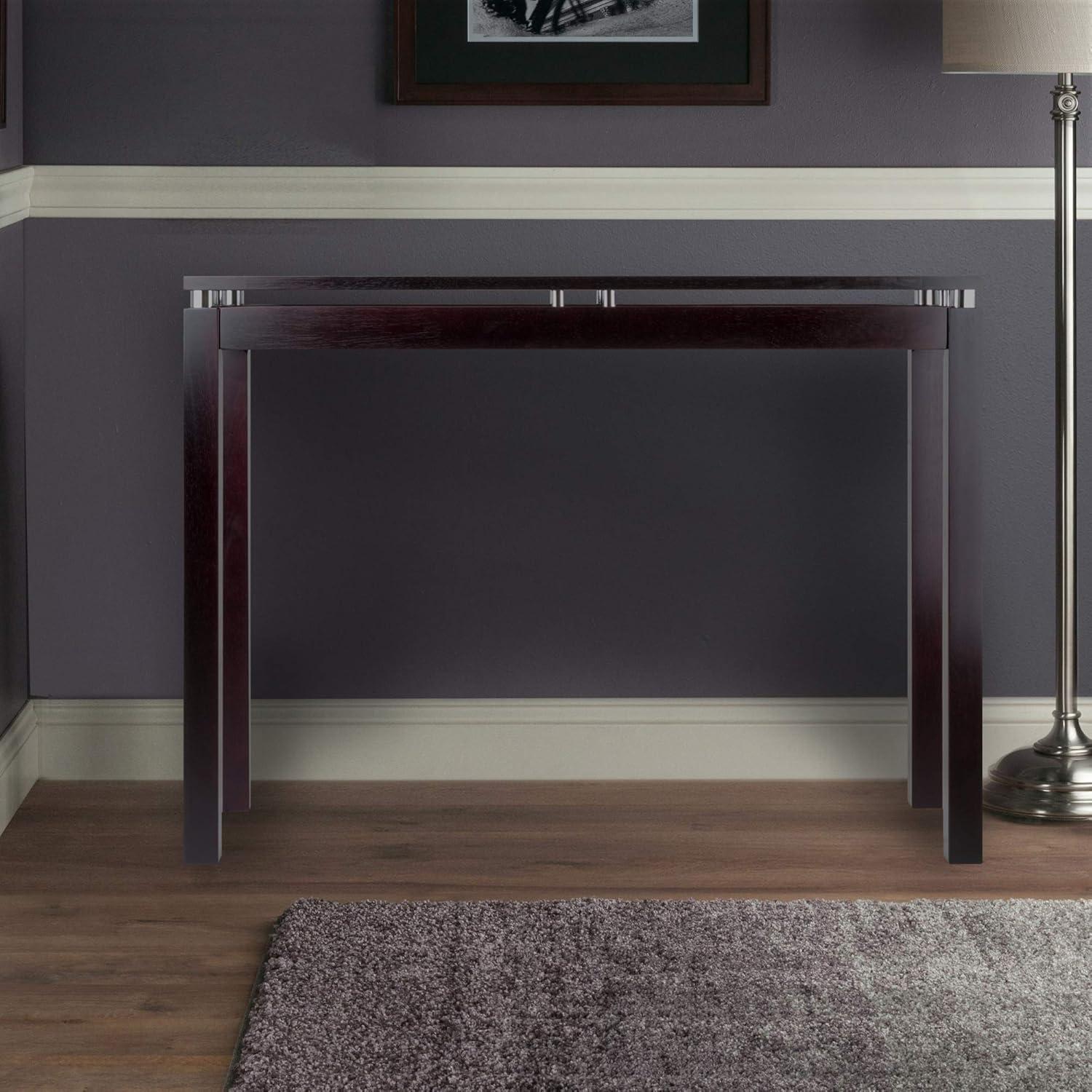 Linea Console Table Dark Espresso - Winsome: Hardwood Frame, Wood Veneer Top, Spot Clean, Assembly Required