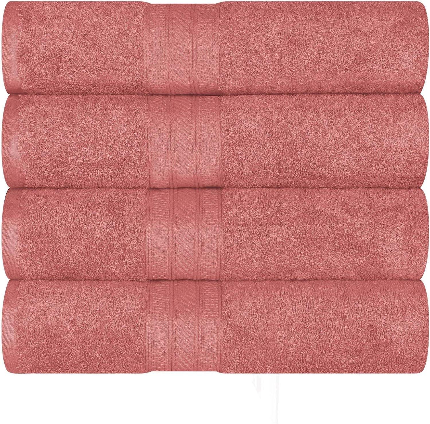 Superior Atlas Cotton Heavyweight 4 Piece Towel Set, Blush
