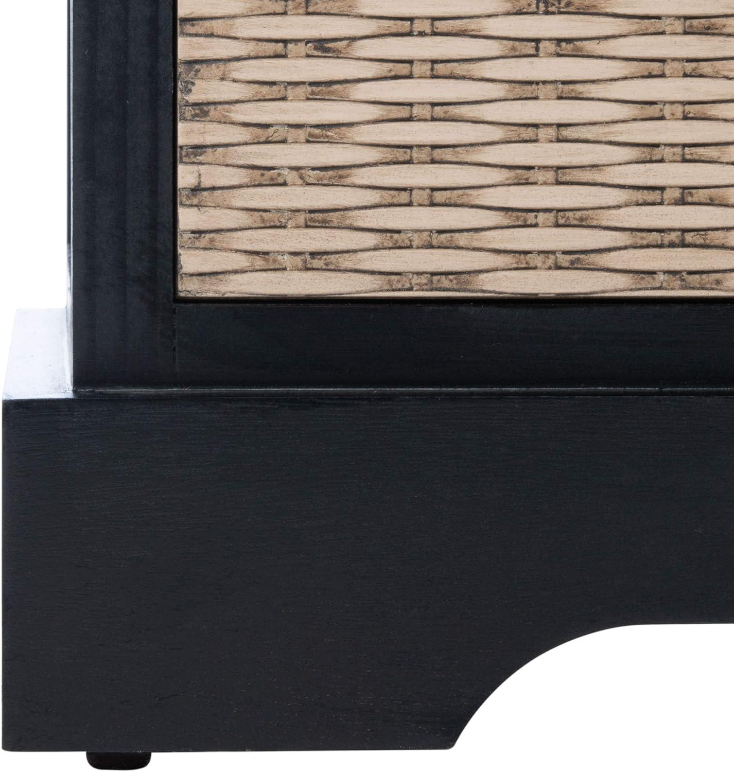 Landers 2 Drawer/Cushion Storage Bench - Black - Safavieh