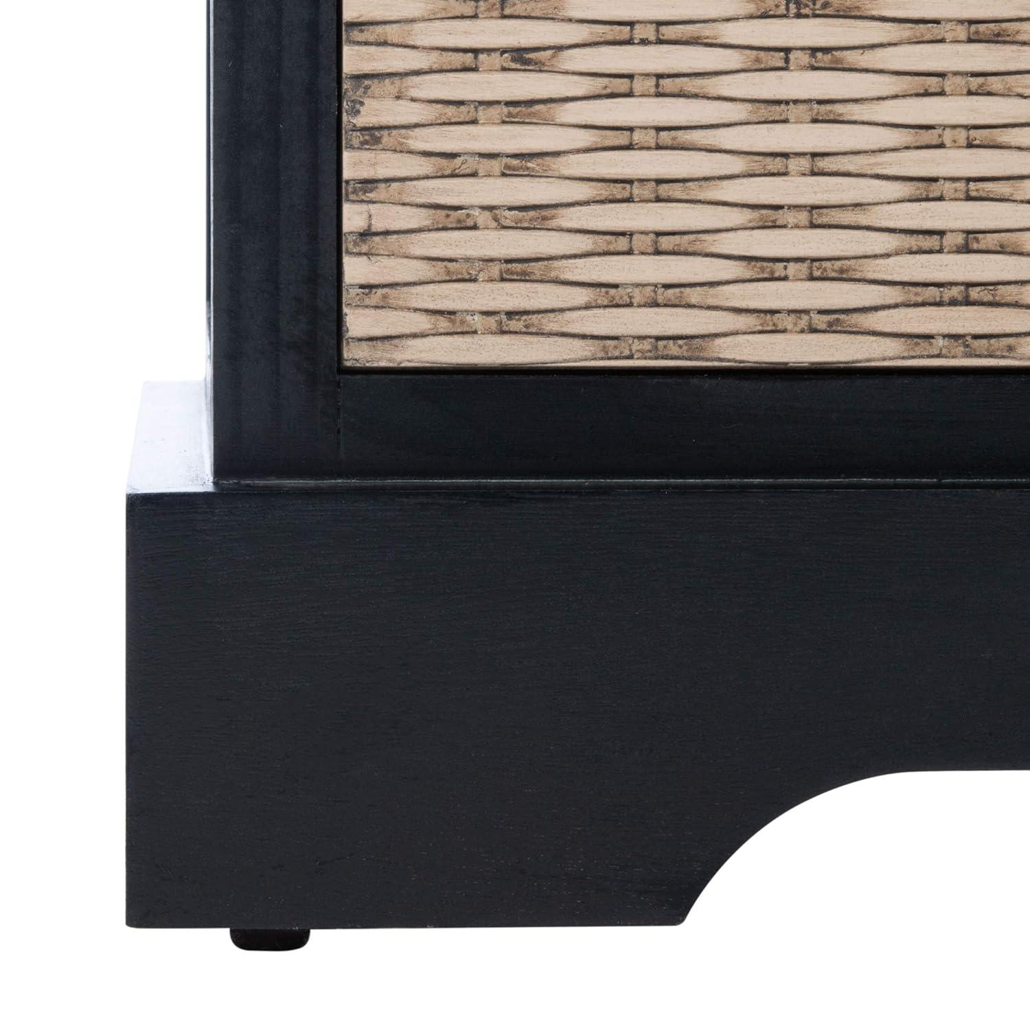 Landers 2 Drawer/Cushion Storage Bench - Black - Safavieh