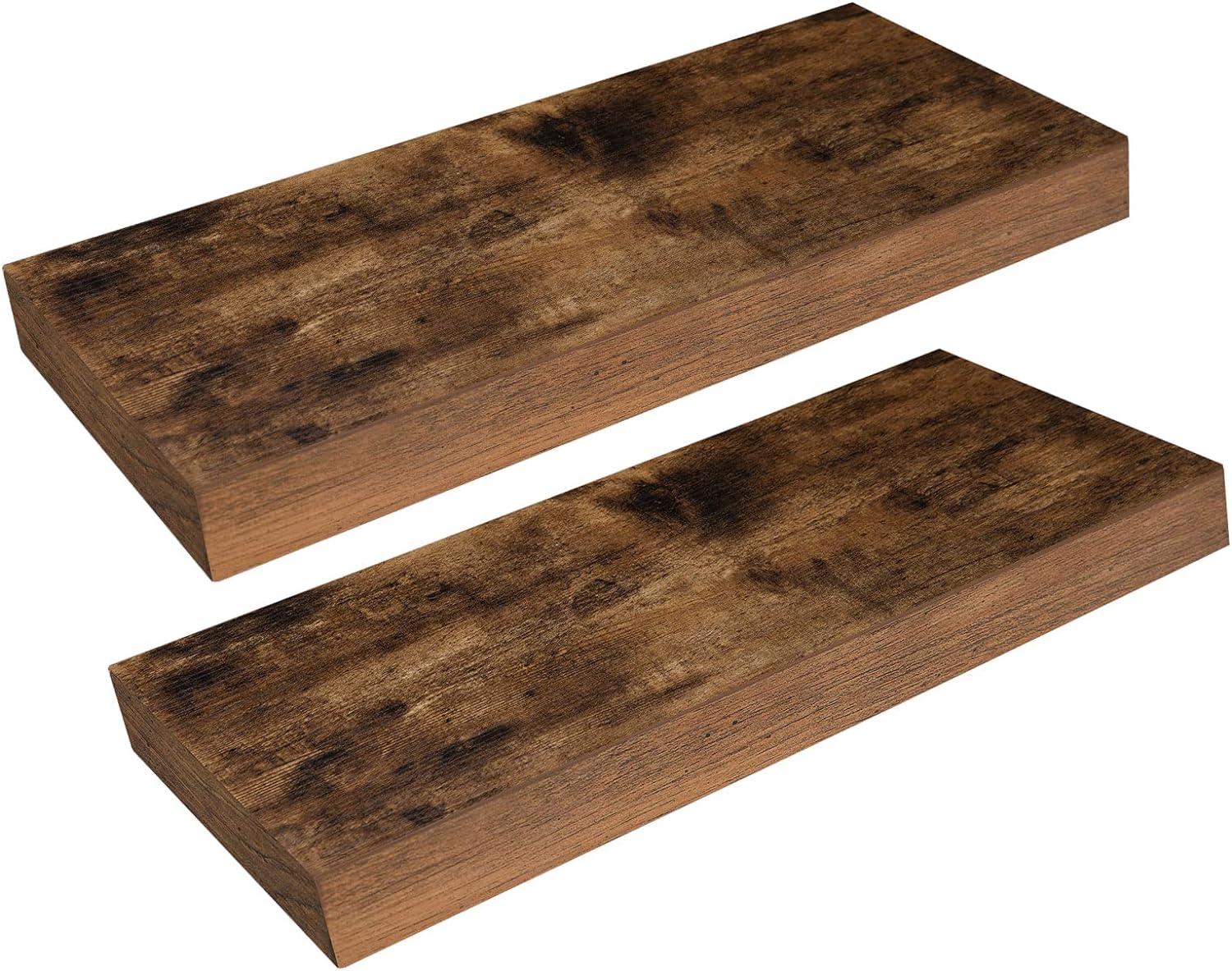 Rustic Brown 31.5" Wall Mounted Floating Shelves Set