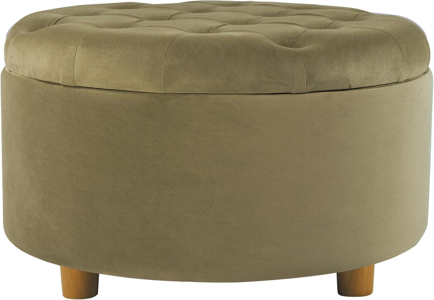 Tufted Round Storage Ottoman Velvet - HomePop