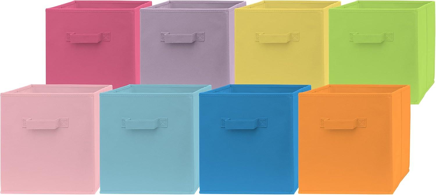 Pomatree Fabric Storage Bins, 11 Inch Storage Cube Baskets, 8 Pack (Colorful)