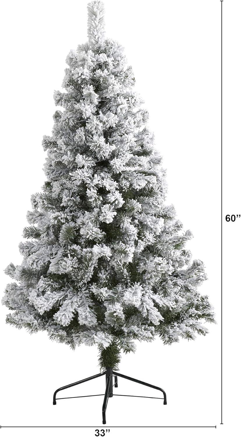 Nearly Natural Unlit Flocked West Virginia Artificial Christmas Tree