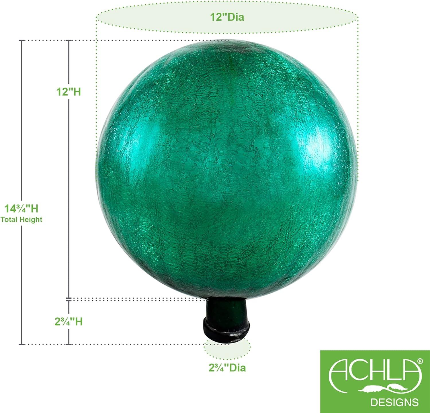 Emerald Green 12-Inch Crackle Glass Gazing Globe