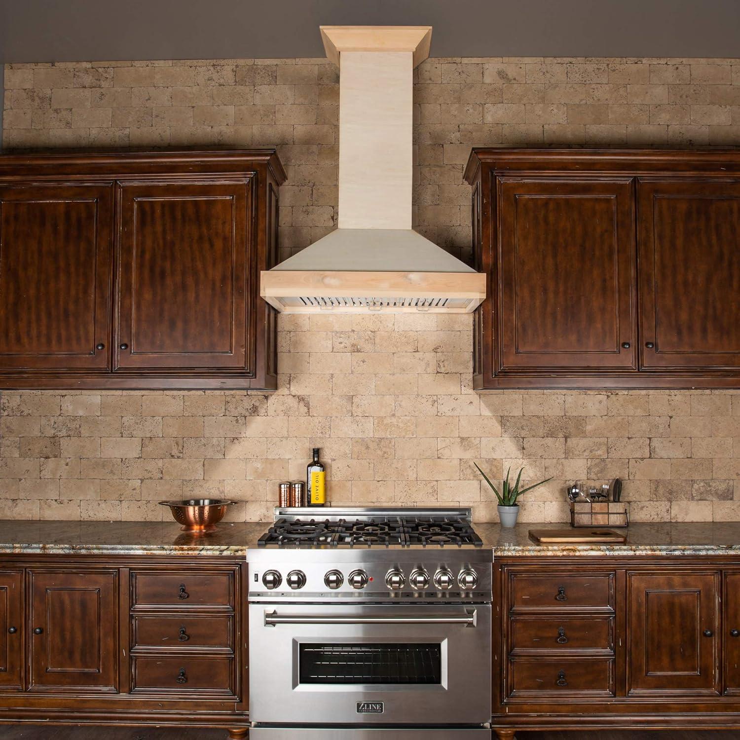 ZLINE 30 in. Convertible Vent Wooden Wall Mount Range Hood in Antigua & Walnut