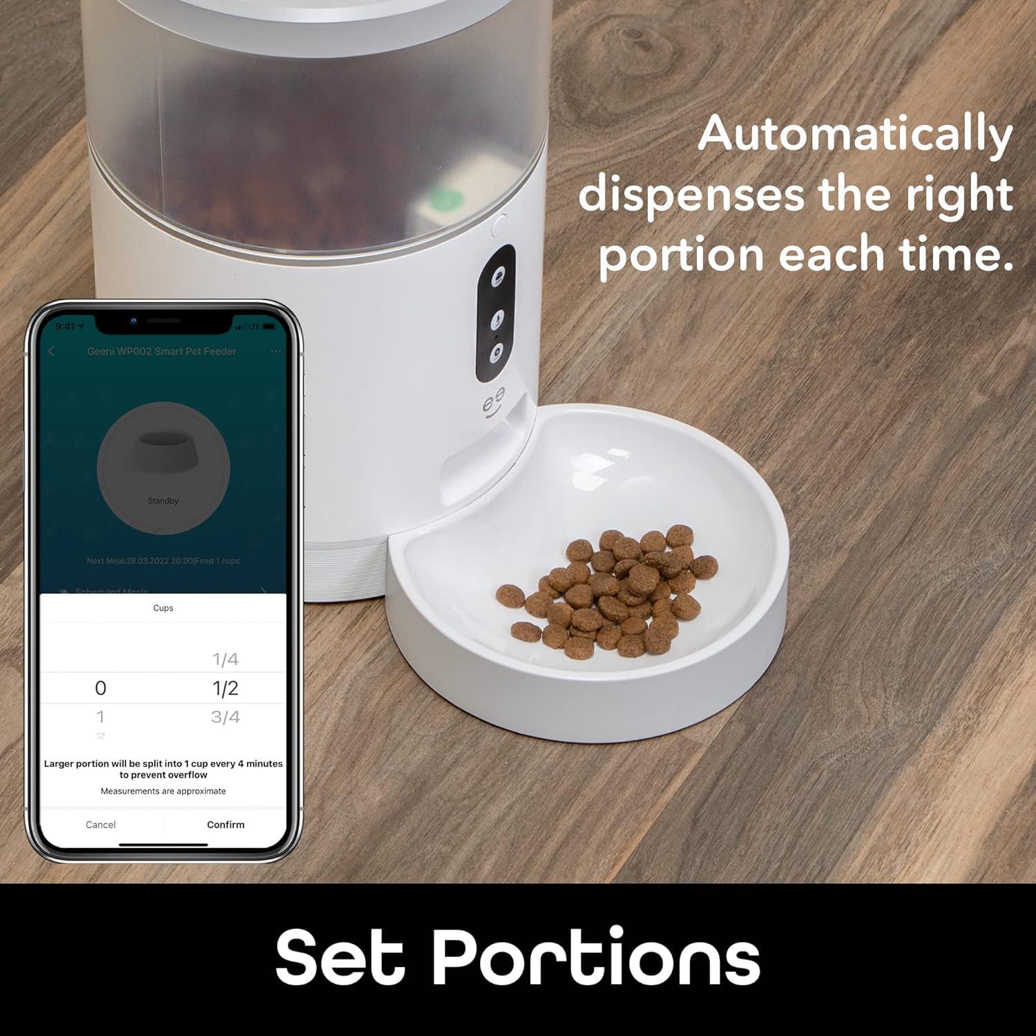 HOM Smart Pet Feeder - Automatic Cat Feeder and Dog Feeder with Portion Control and Programmable Feeding Time (4L)