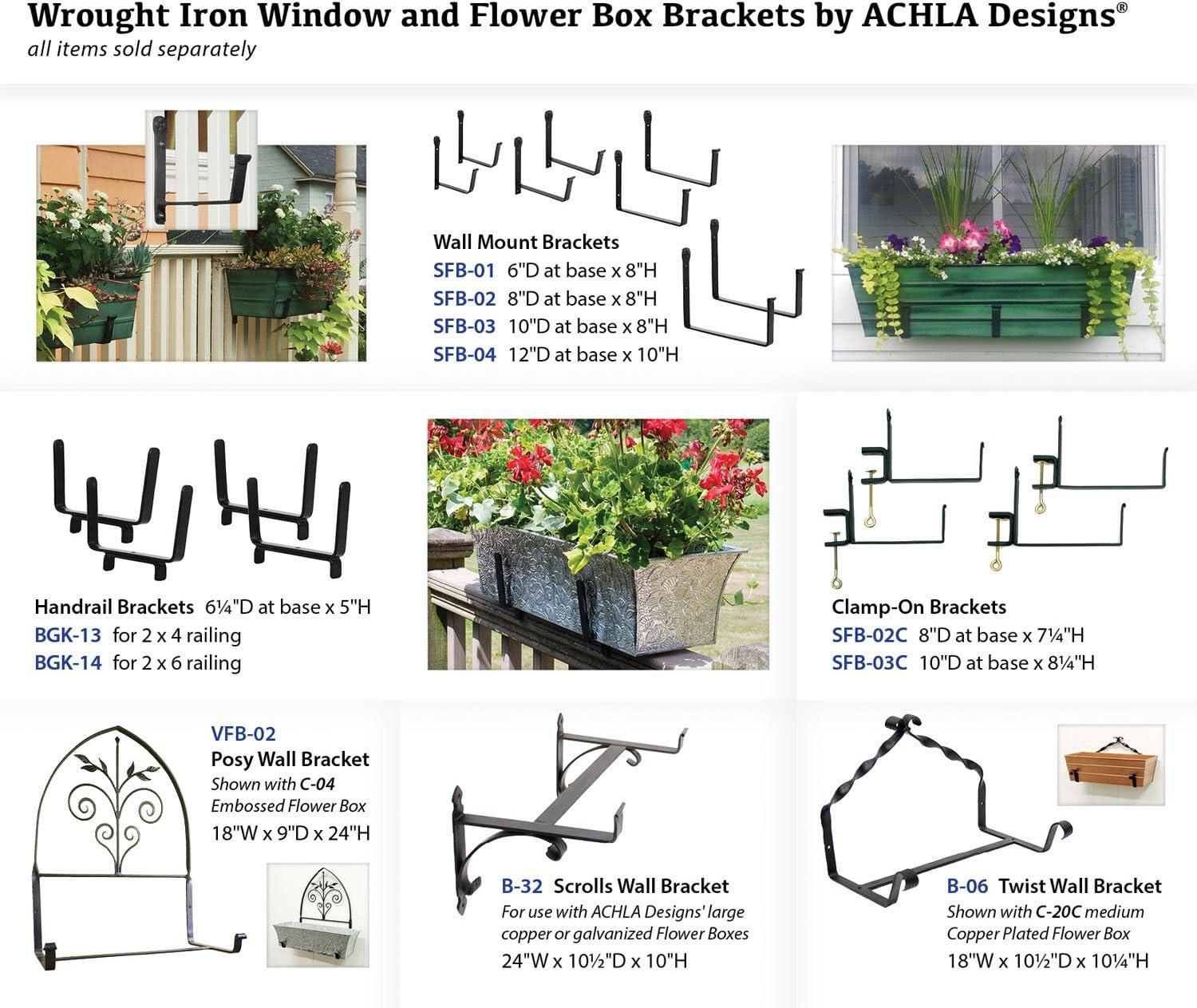 Black Wrought Iron Deck Rail Flower Box Brackets