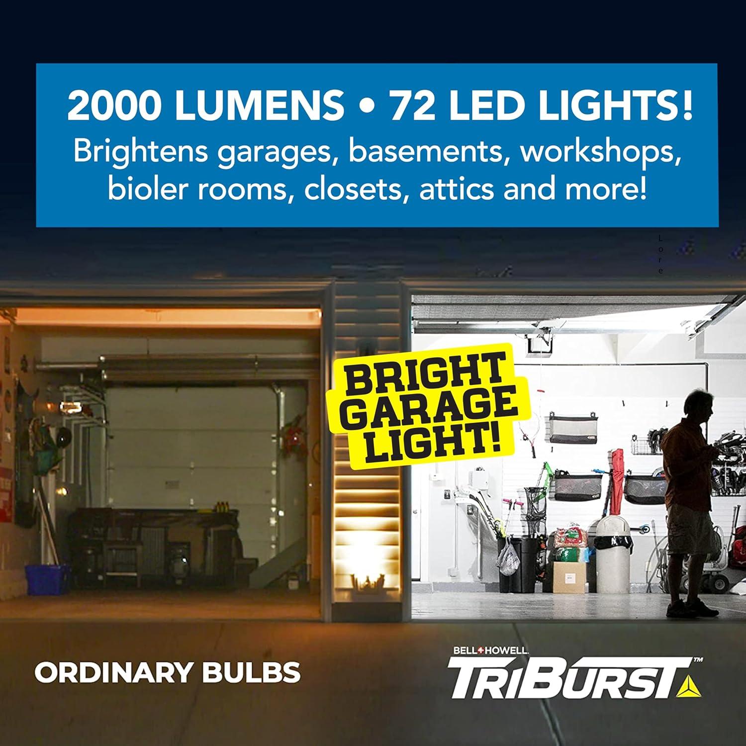 Bell + Howell Bell+Howell Triburst Multi-Directional 2000 Lumens Light, Screws Onto Any Standard Light Socket