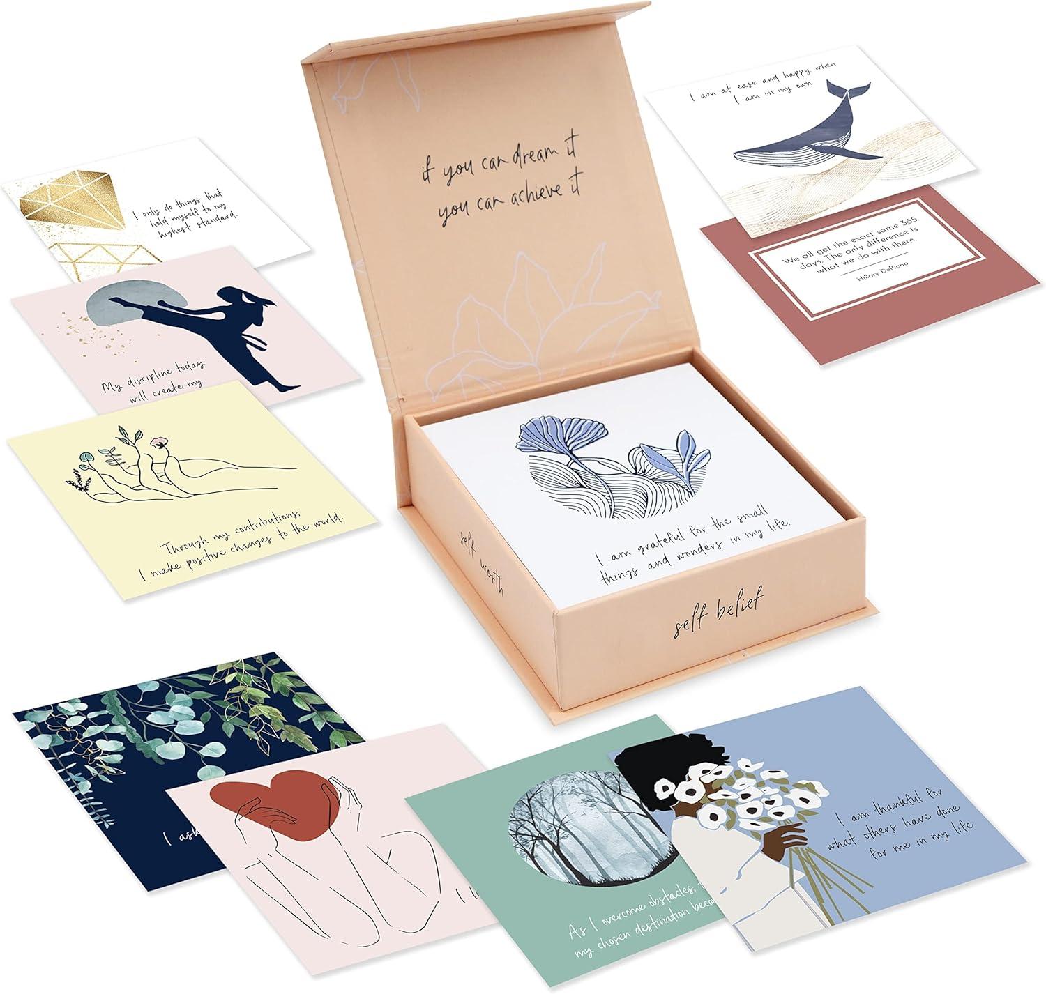 RYVE Positive Affirmations Cards for Women, 52 Count