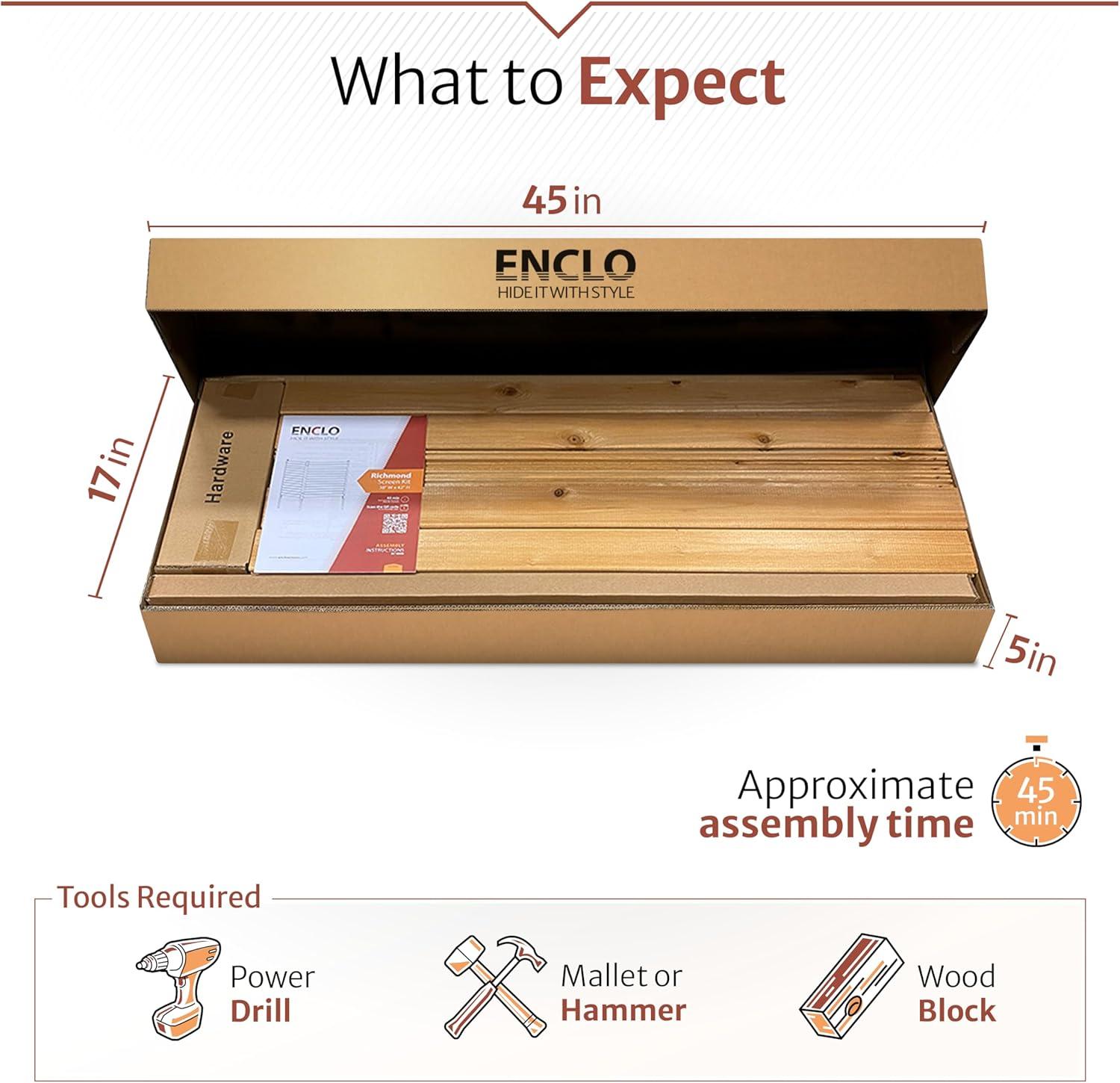 4ft H x 4ft W (2 Panels) No Dig Enclo Premium Wood Privacy Screen, Ideal Outdoor Privacy Wall, Pool Equipment Enclosure, Cedar Privacy Fence, Trash Can Enclosures, Air Conditioner Fence, EC18029