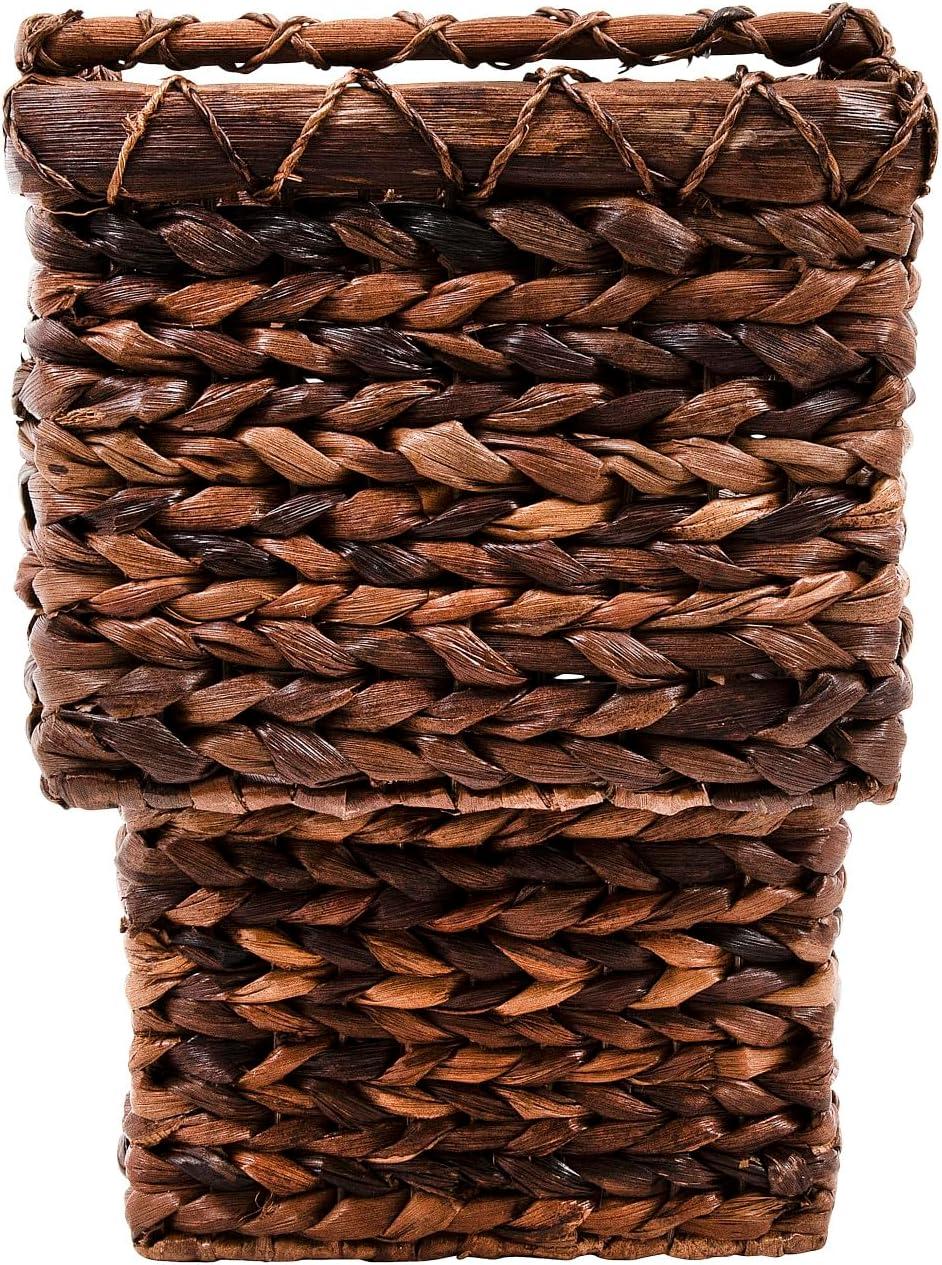 Desert Fields Woven BacBac Leaf Stair Basket, 16" x 10" x 15.5", Natural