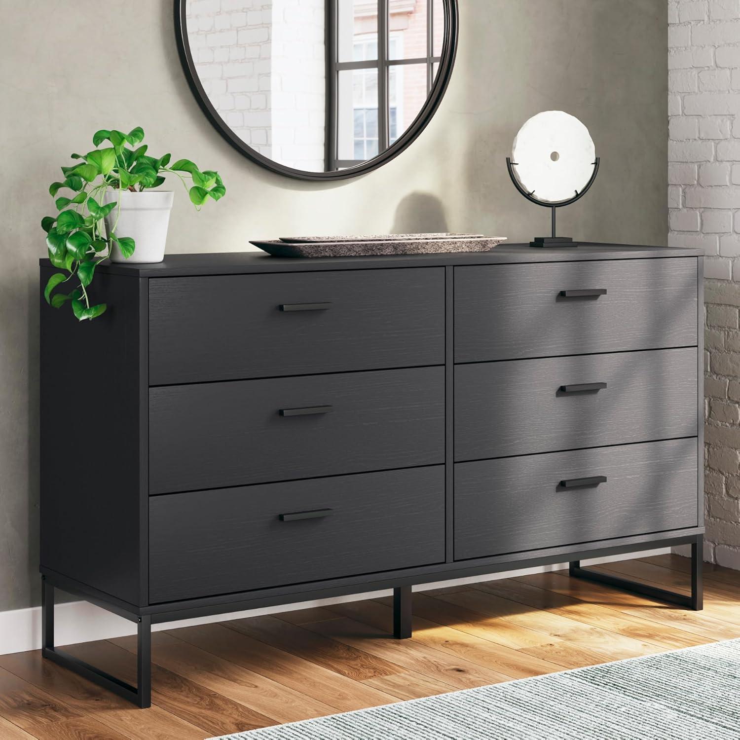 Signature Design by Ashley Socalle 6 Drawer Dresser, Black