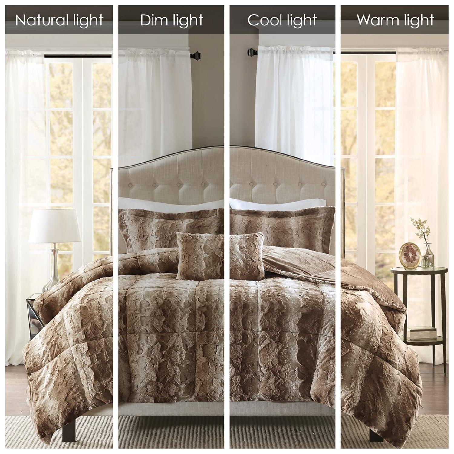 Madison Park Zuri Faux Fur Comforter Set