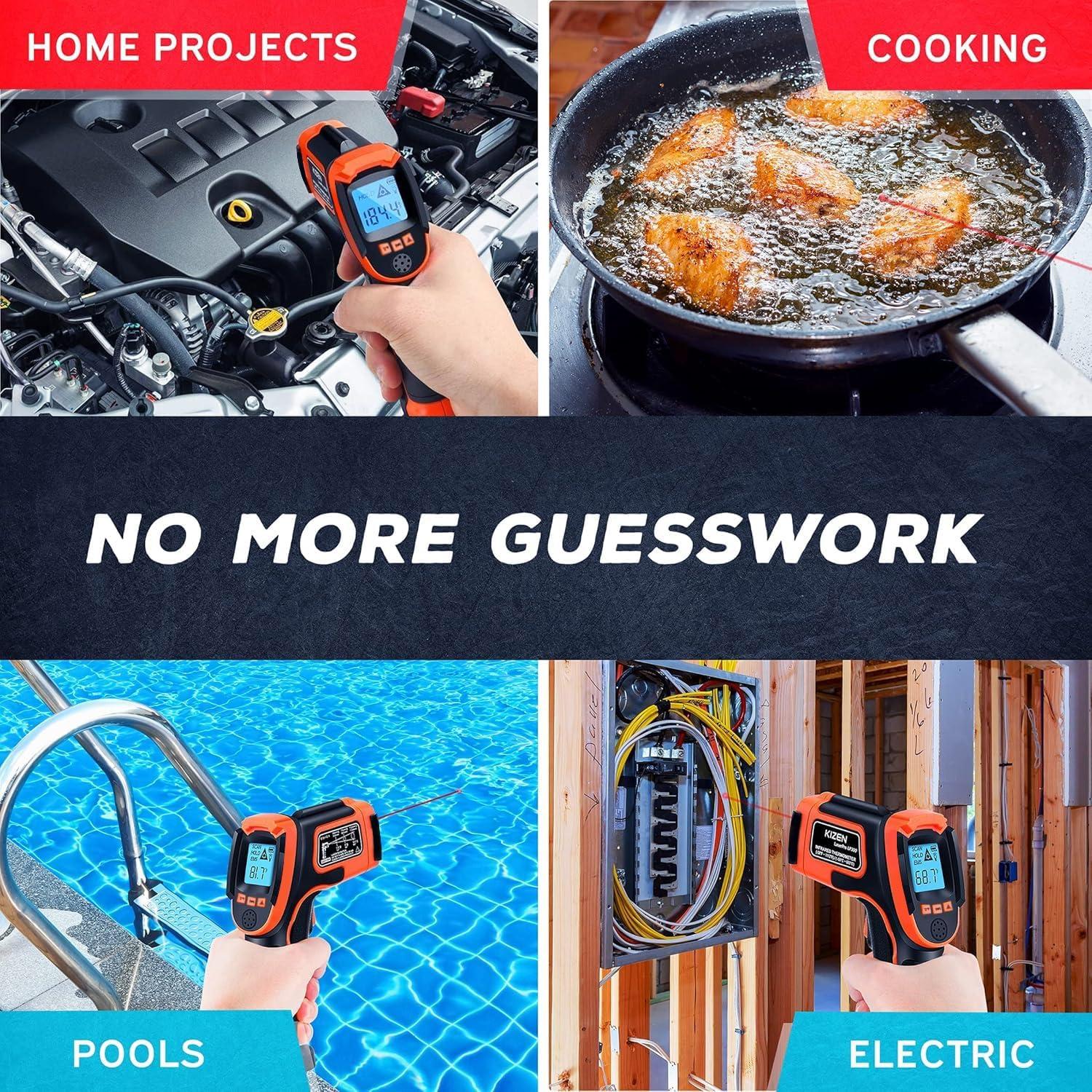 High Accuracy Black and Orange Infrared Digital Thermometer Gun