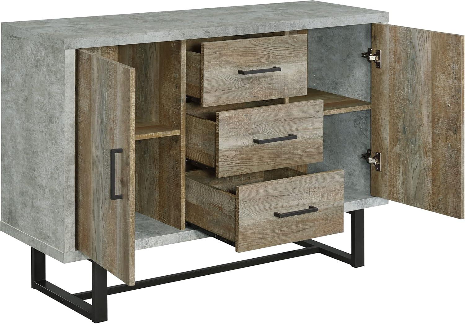 Coaster Abelardo 3-drawer Wood Accent Cabinet Weathered Oak and Cement