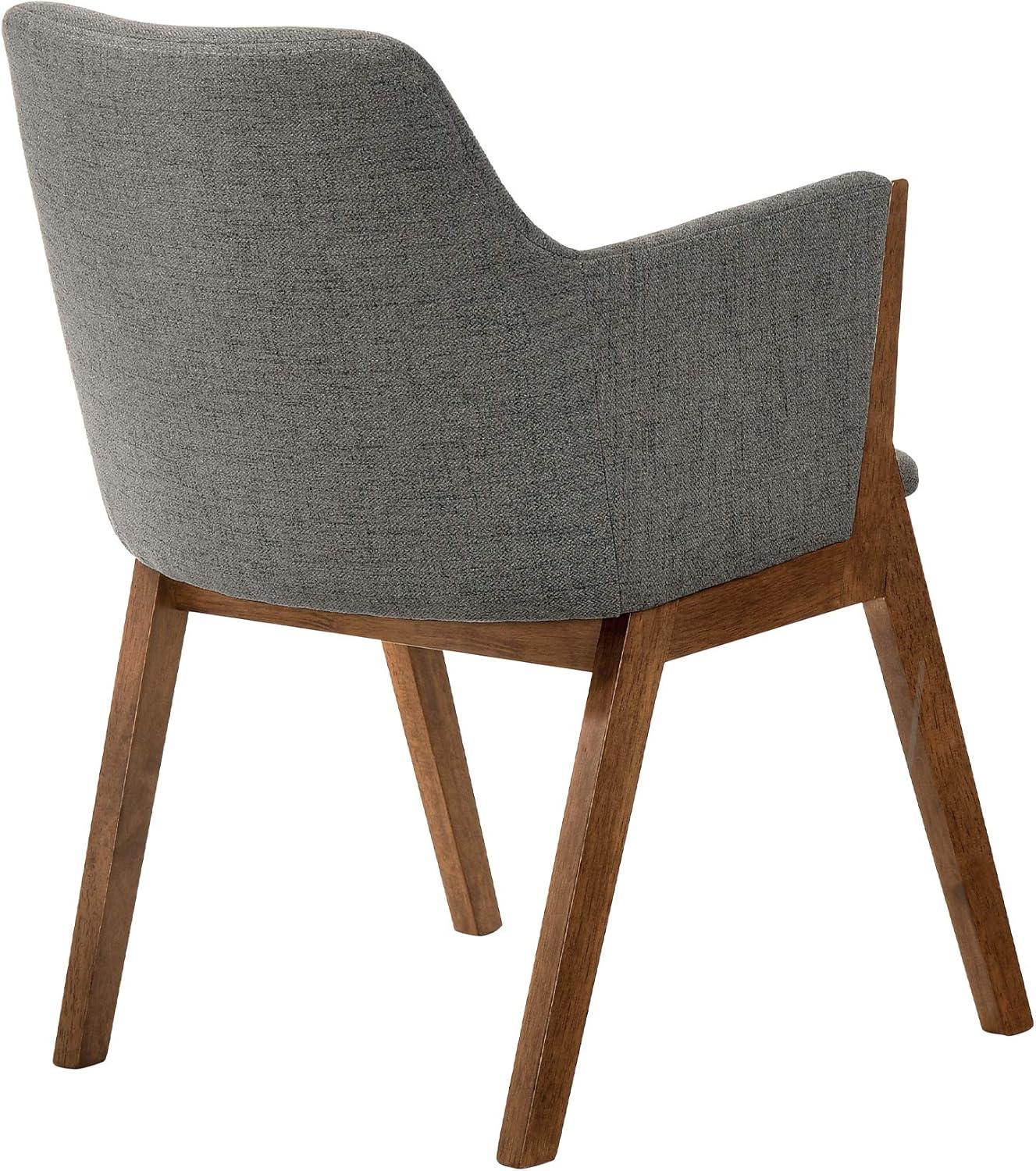Armen Living Renzo 18" Wood Dining Side Chairs in Charcoal/Walnut (Set of 2)