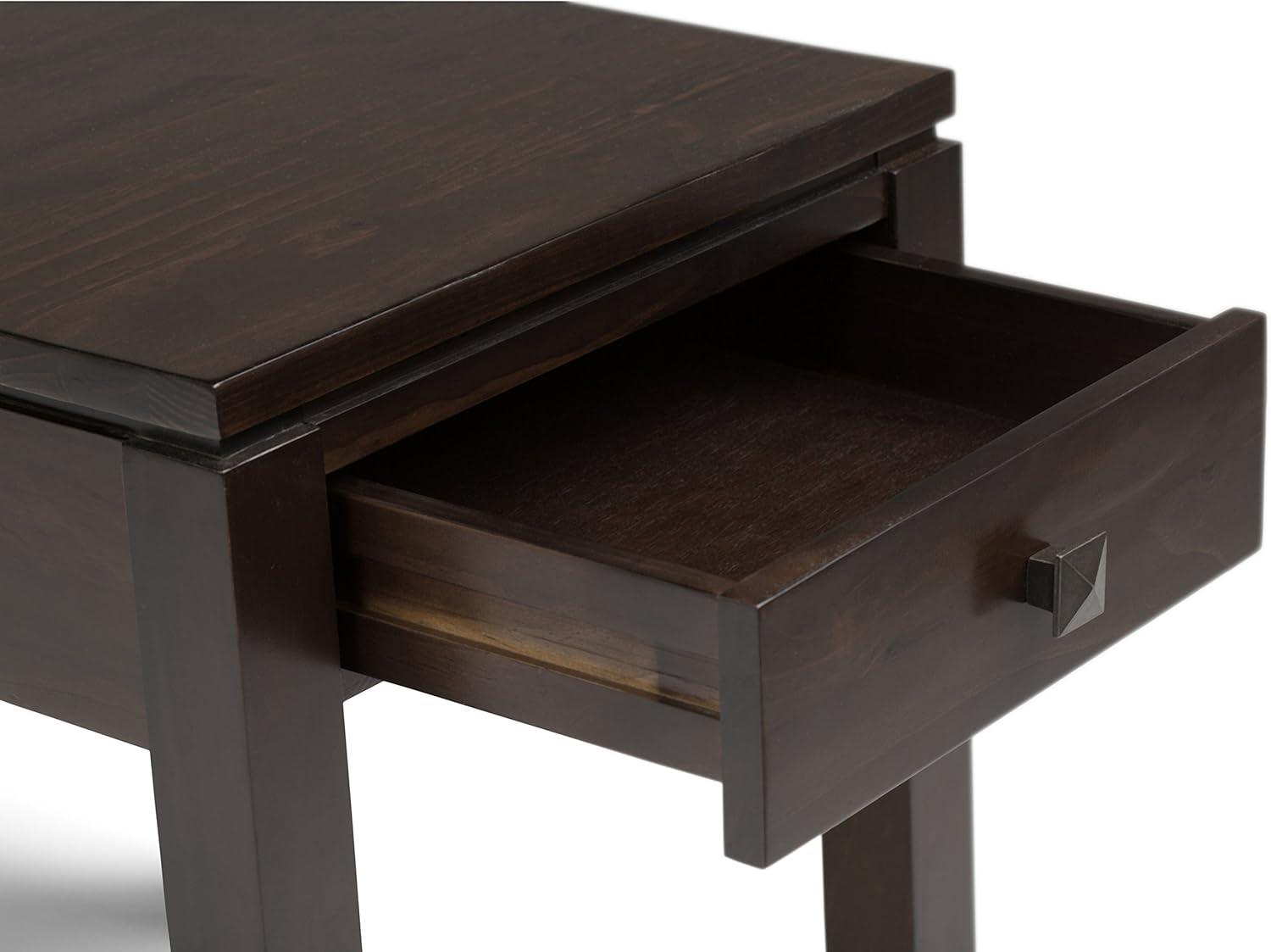 Simpli Home Cosmopolitan 18"W Solid Wood Contemporary Square End Table with Drawer