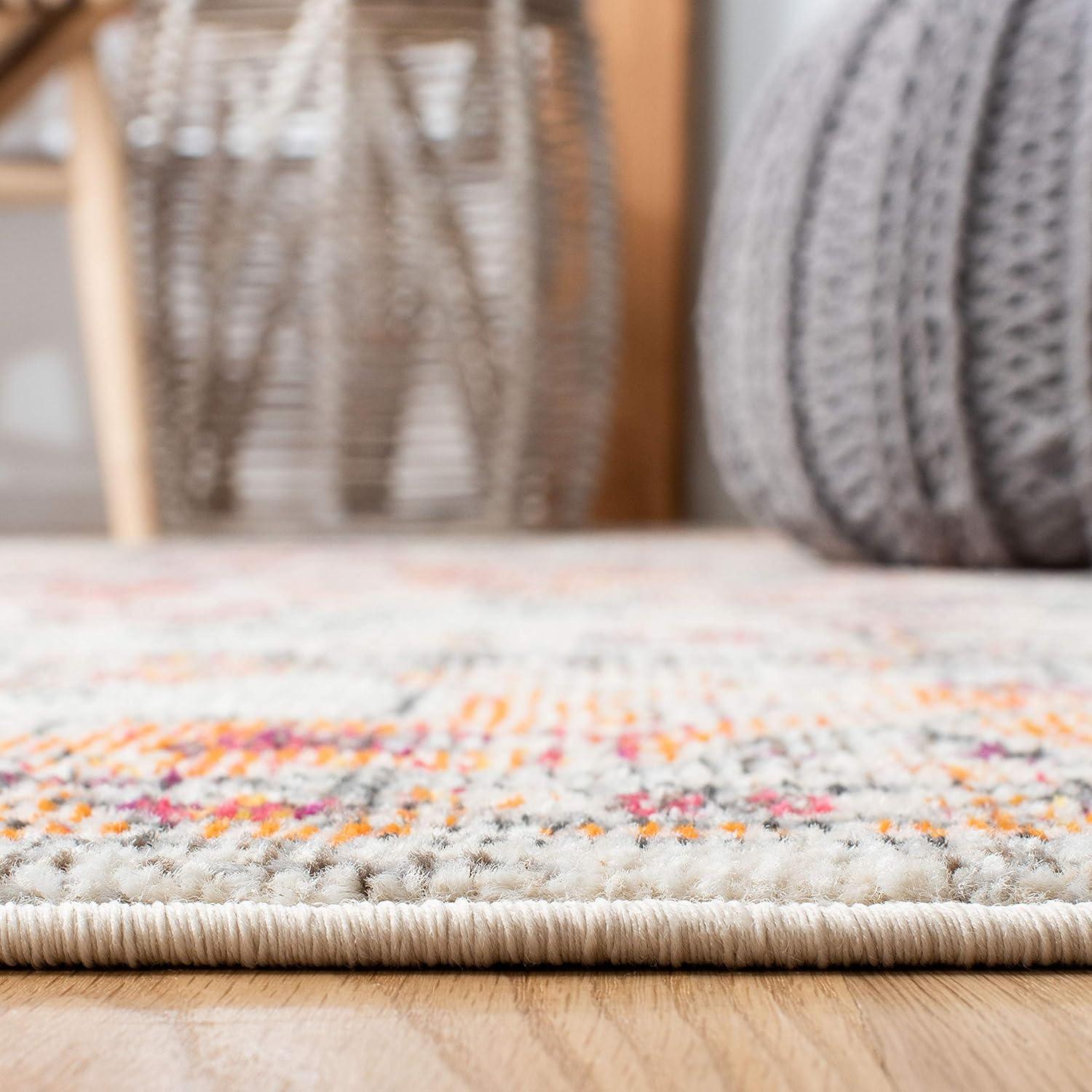 Madison MAD473 Power Loomed Indoor Area Rug - Beige/Orange - 5'3"x7'6" - Safavieh