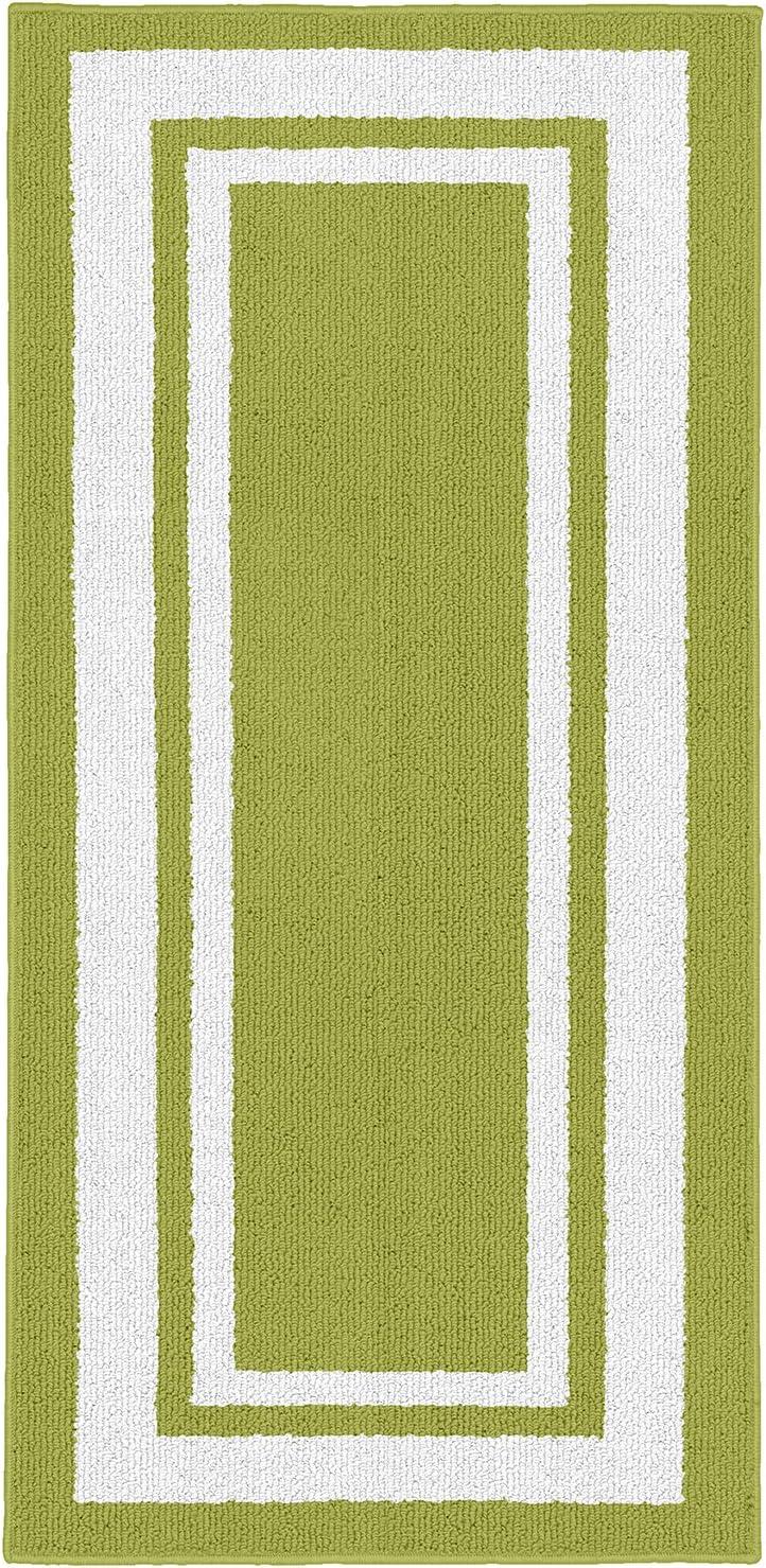 Borderline Casual Tufted 2x5 Runner in Grasshopper Green with UV Protection