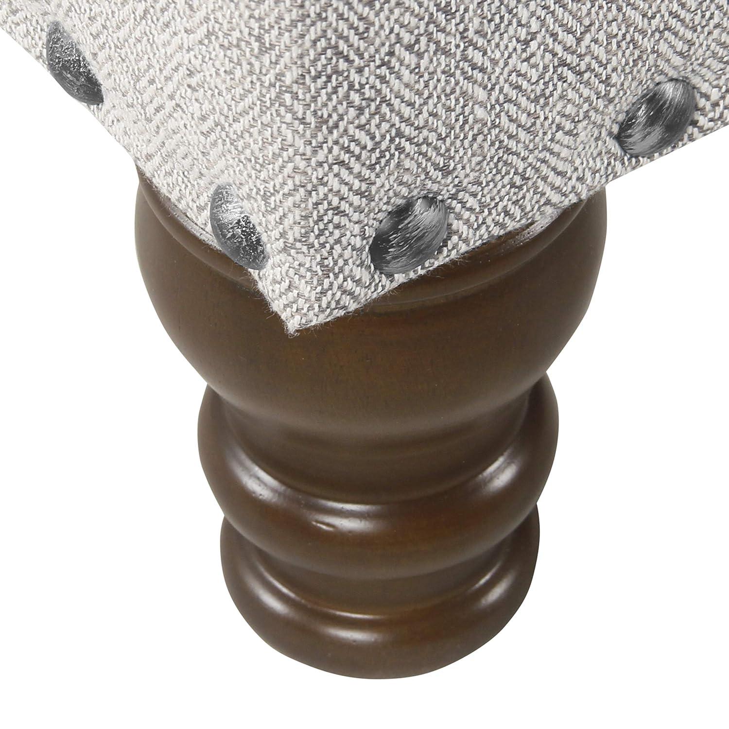 Large Storage Bench with Nailhead Trim Light Gray - HomePop: Multifunctional, Upholstered, Bedroom Entryway Seating