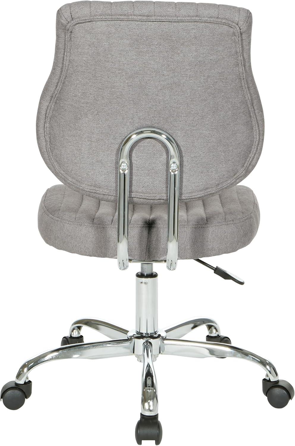 Sunnydale Office Chair in Fog Gray Fabric with Chrome Base