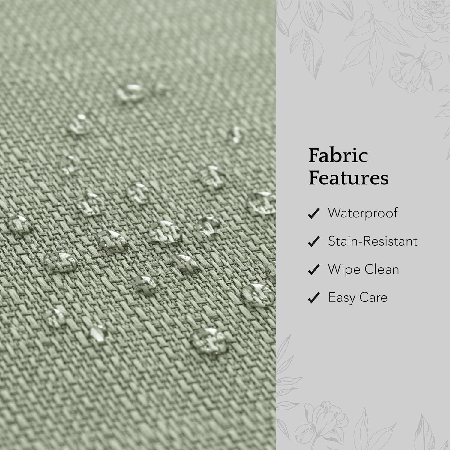 Laurel Solid Texture Water and Stain Resistant Tablecloth - 60" x 144" - Sage - Elrene Home Fashions