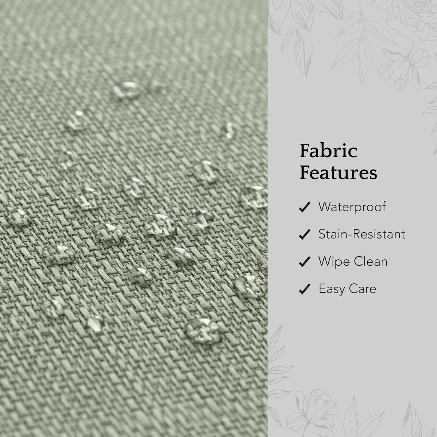 Laurel Solid Texture Water and Stain Resistant Tablecloth - 90" Round - Sage - Elrene Home Fashions