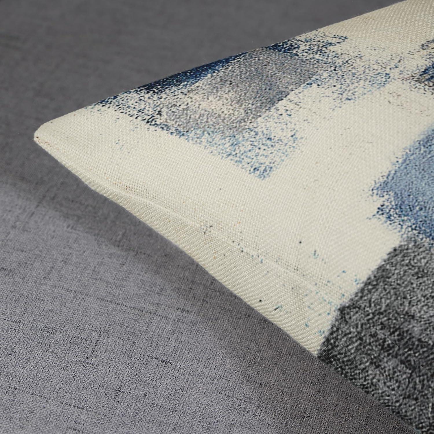 Emvency Set of 4 Throw Pillow Covers Blue and Grey White Modern Abstract Artwork Contemporary Decorative Gray Cushion Sofa Bedroom Car Decor Pillow Cases Home Square 16x16 Inches Pillowcases
