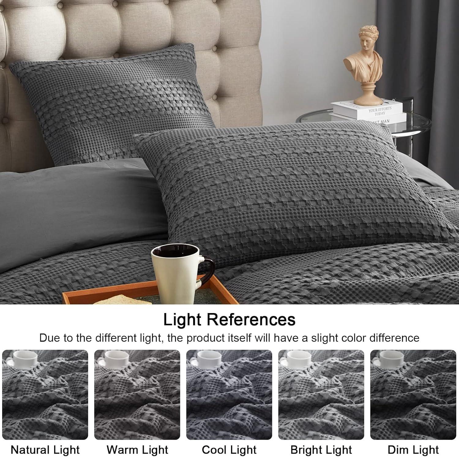 XXZH 100% Cotton Waffle Weave Euro Sham Covers, 2 Pack 26" x 26" Pillow Covers for Elegant Home Decorative, No Insert, Decorative Euro Throw Pillow Covers for Bed Couch Sofa, Oatmeal