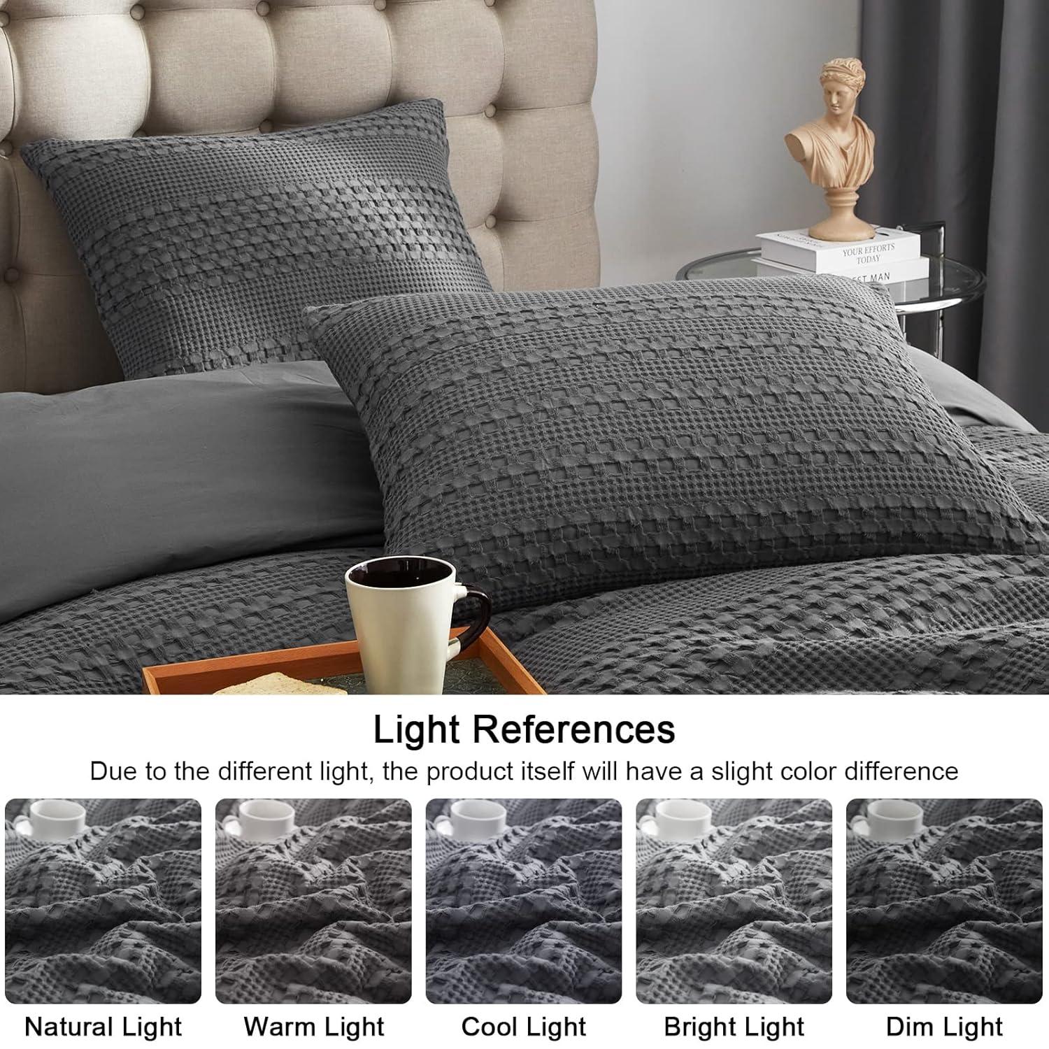 XXZH 100% Cotton Waffle Weave Euro Sham Covers, 2 Pack 26" x 26" Pillow Covers for Elegant Home Decorative, No Insert, Decorative Euro Throw Pillow Covers for Bed Couch Sofa, Oatmeal