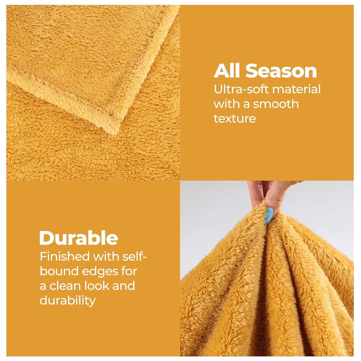 Superior Superior Solid Polyester Reversible All-Season Fleece Throws Blanket