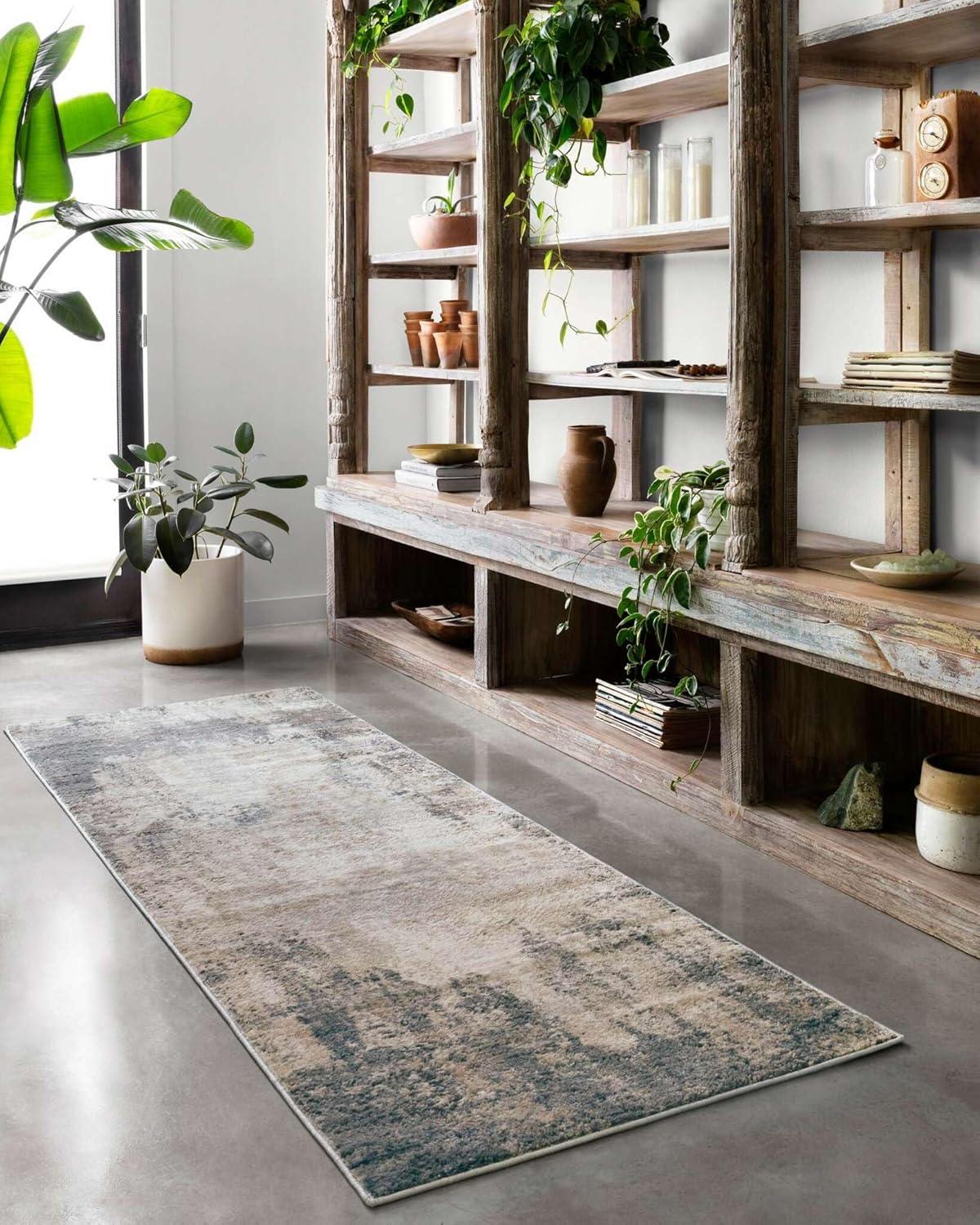 Loloi II Teagan Abstract Ivory / Mist Area Rug