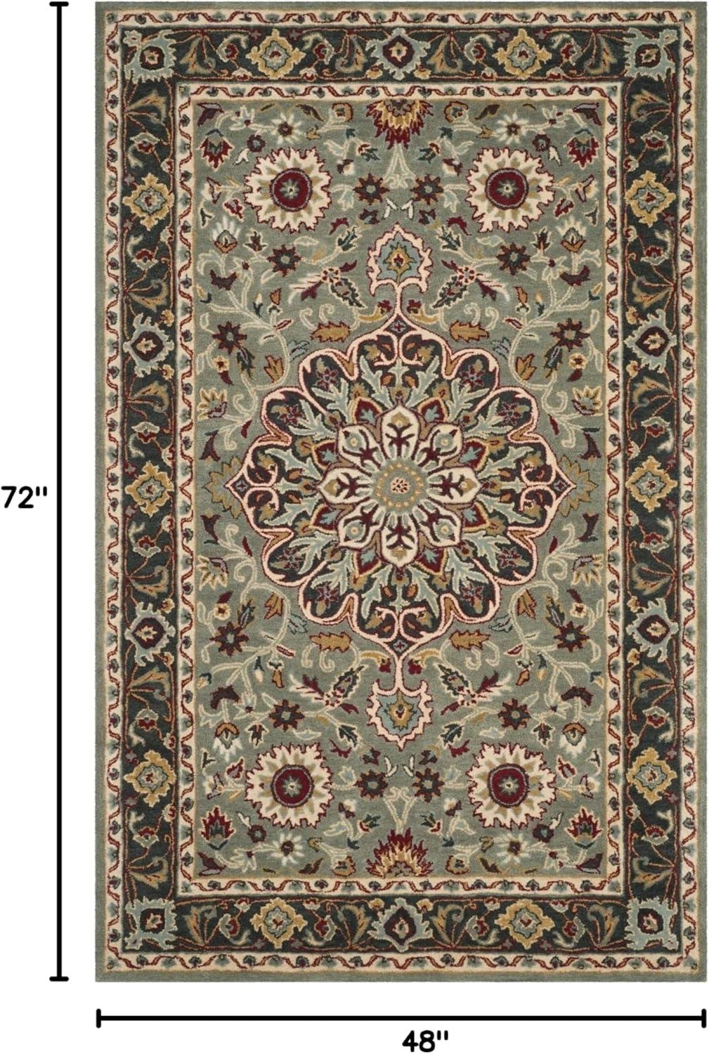 Safavieh  Handmade Heritage Chimere Traditional Wool Rug 4'  x  6' 4' x 6' Indoor,Handmade Living Room,Bedroom Rectangle