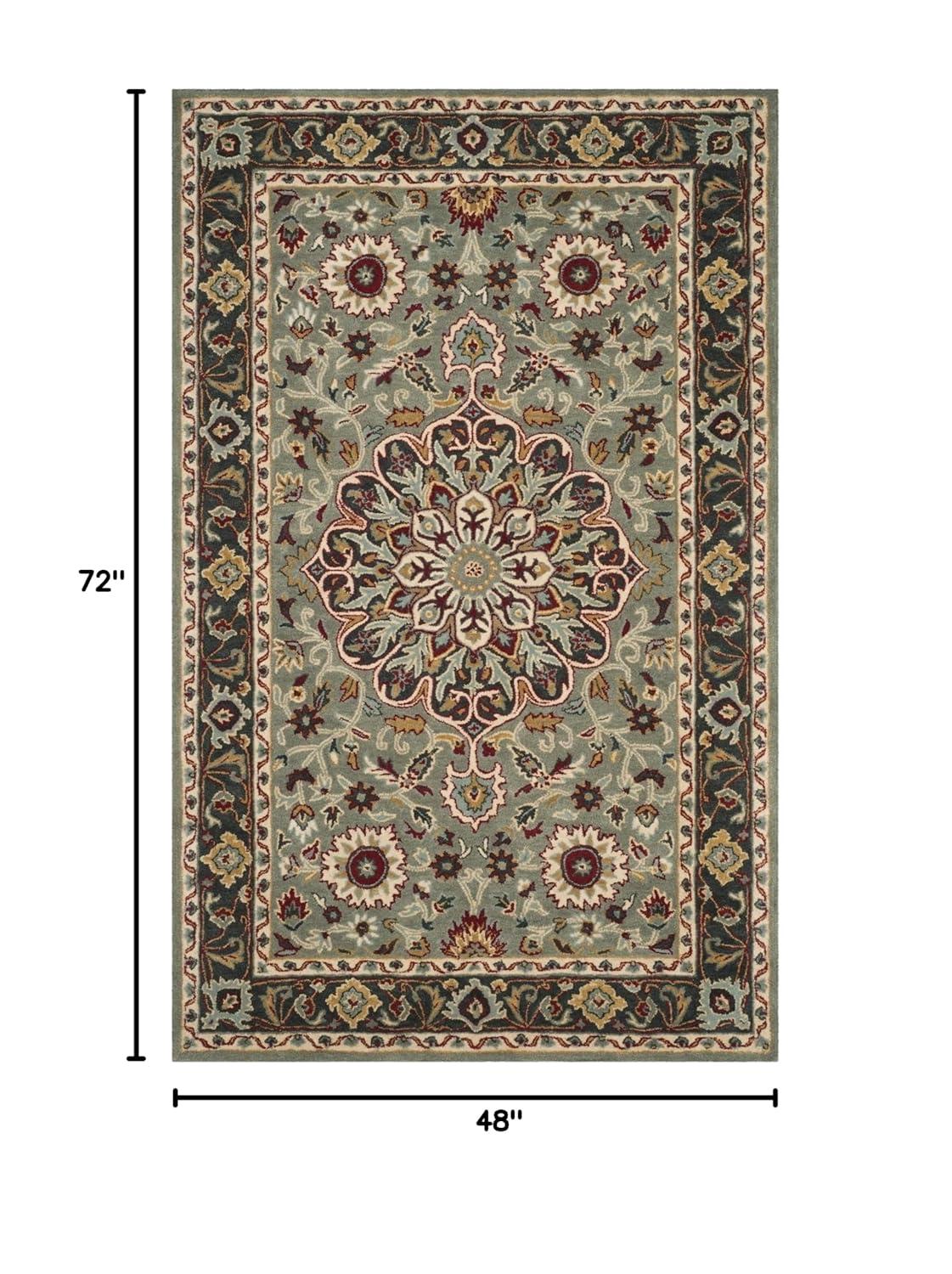Safavieh  Handmade Heritage Chimere Traditional Wool Rug 4'  x  6' 4' x 6' Indoor,Handmade Living Room,Bedroom Rectangle