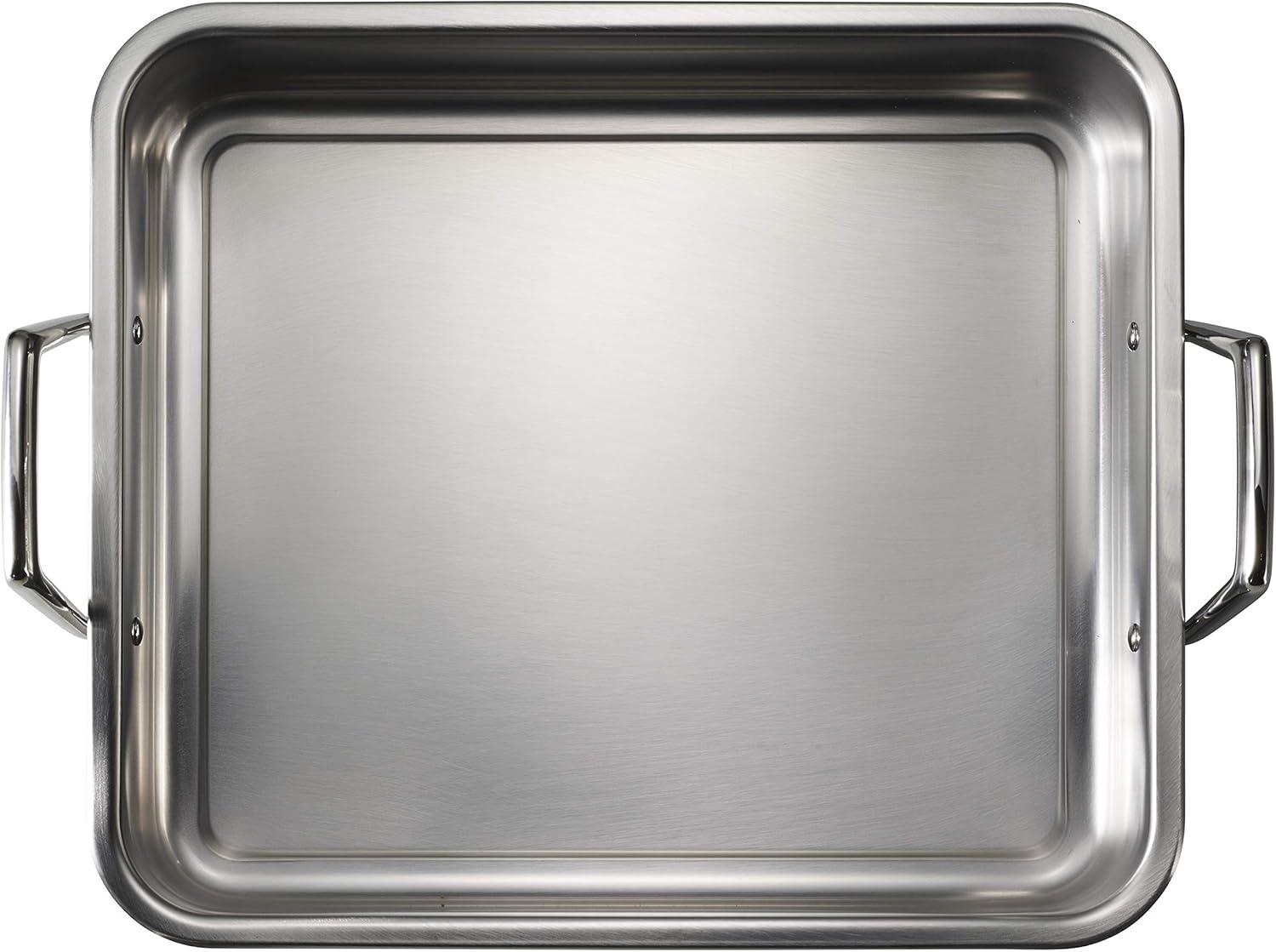 16.5" Stainless Steel Deep Roasting Pan with V-Rack