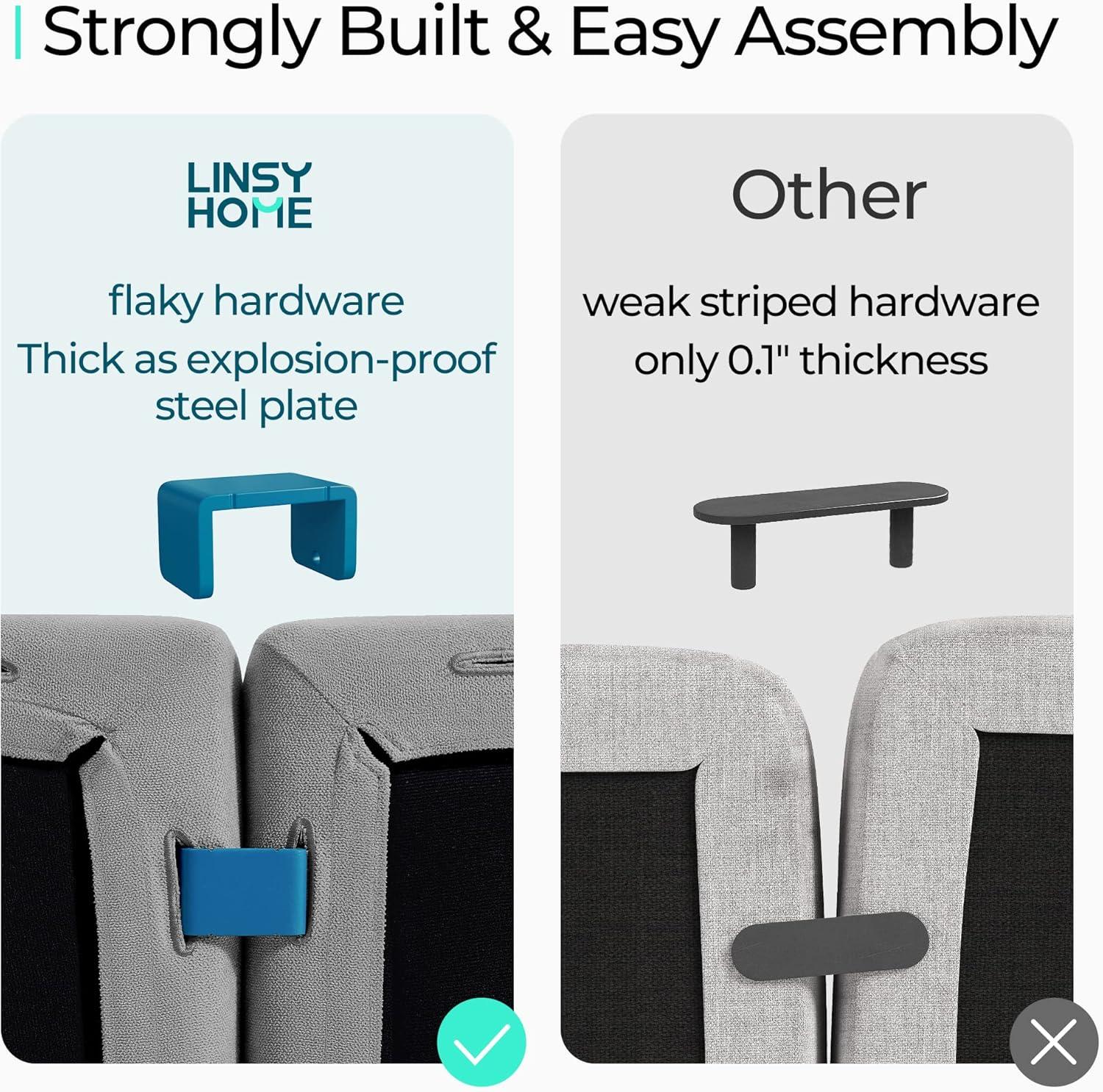 LINSY HOME Modular Couches and Sofas Sectional with Storage, 4 Seat Sectional Sofa for Living Room, L Shaped Sectional Couch with Reversible Chaises, Light Gray