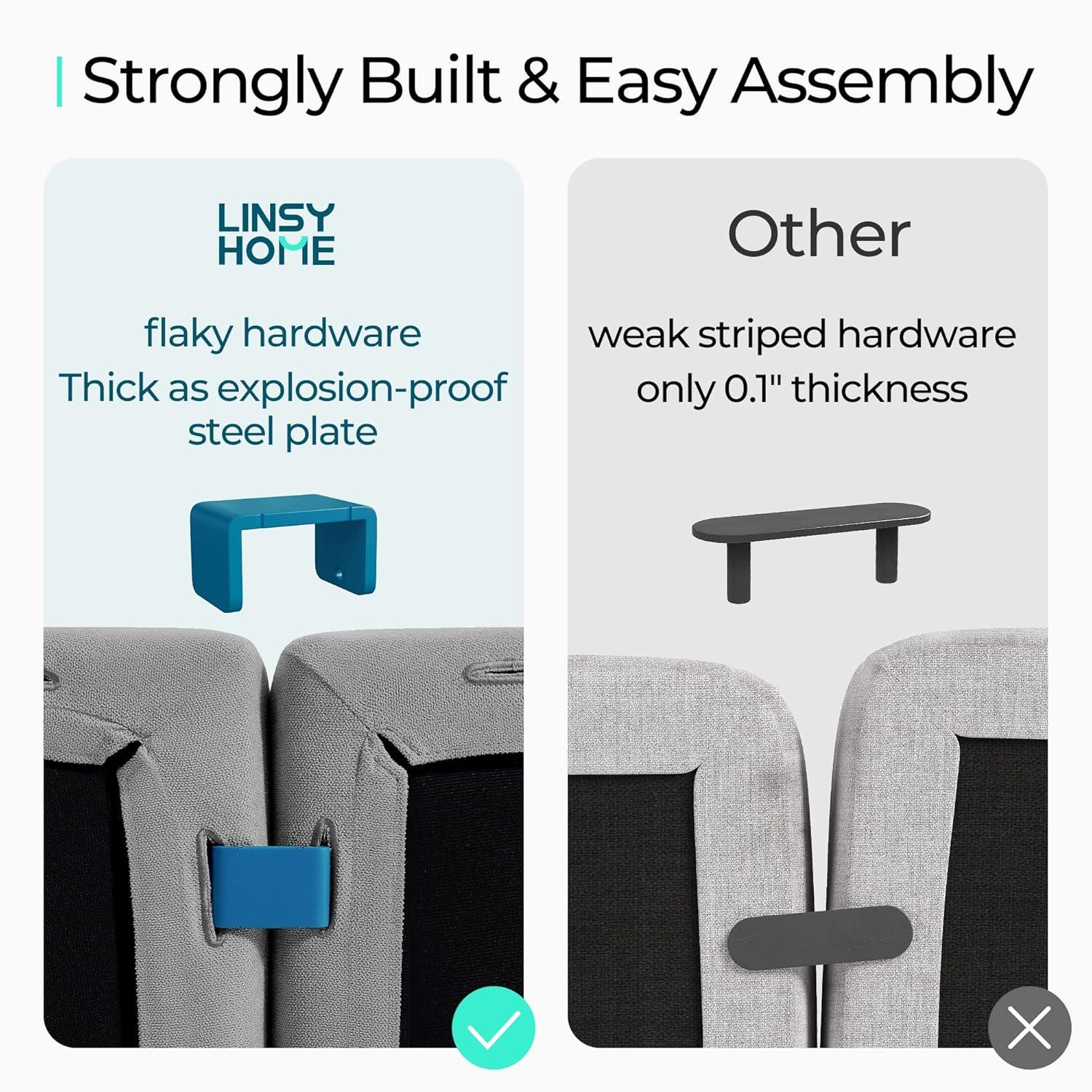 LINSY HOME Modular Couches and Sofas Sectional with Storage, 4 Seat Sectional Sofa for Living Room, L Shaped Sectional Couch with Reversible Chaises, Light Gray