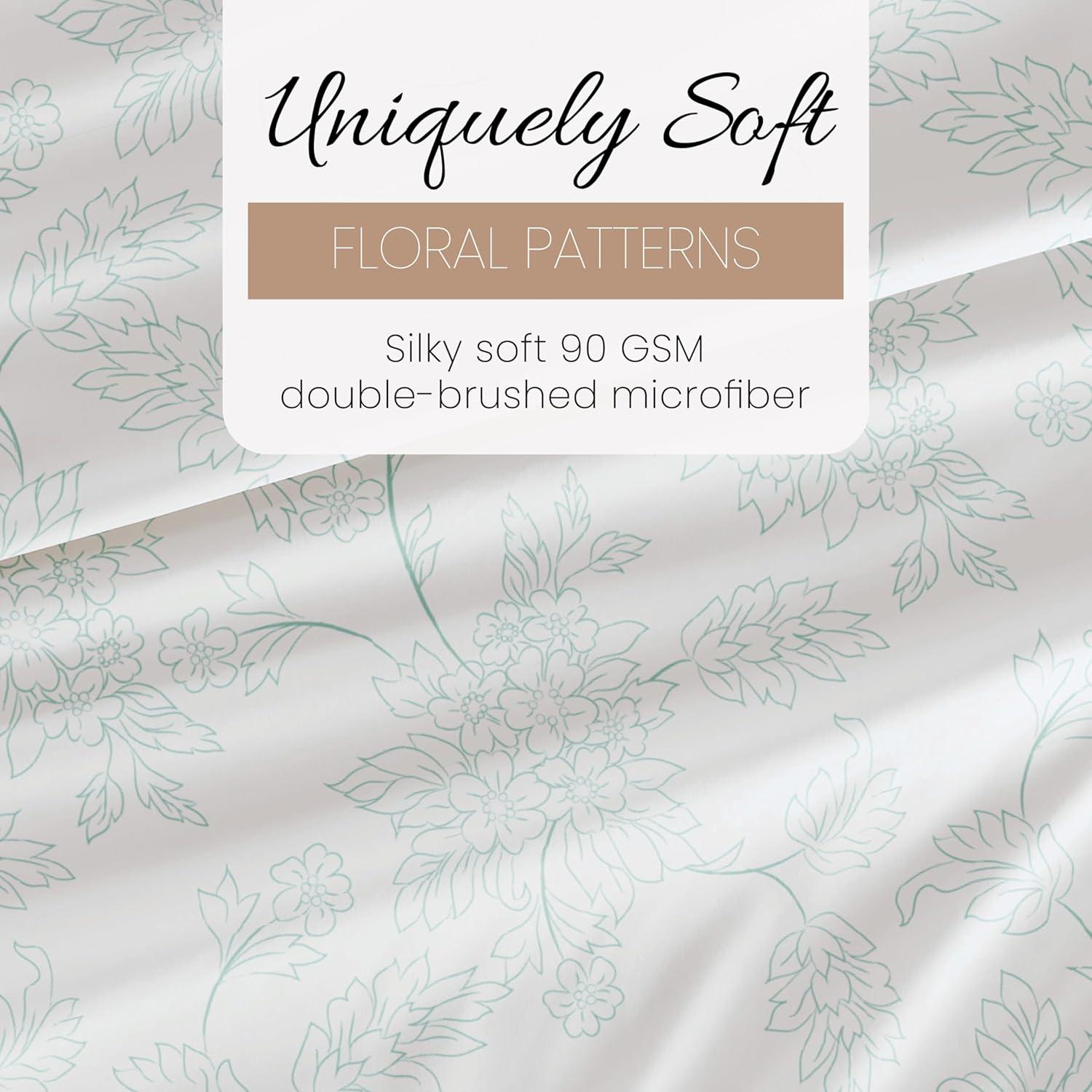 Microfiber Floral Sheet Set