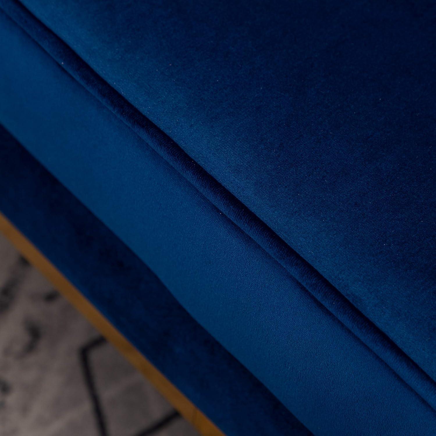 Roundhill Furniture Lenola Upholstered Accent Arm Chair, Blue 29.75D x 27.5W x 34.5H Inch