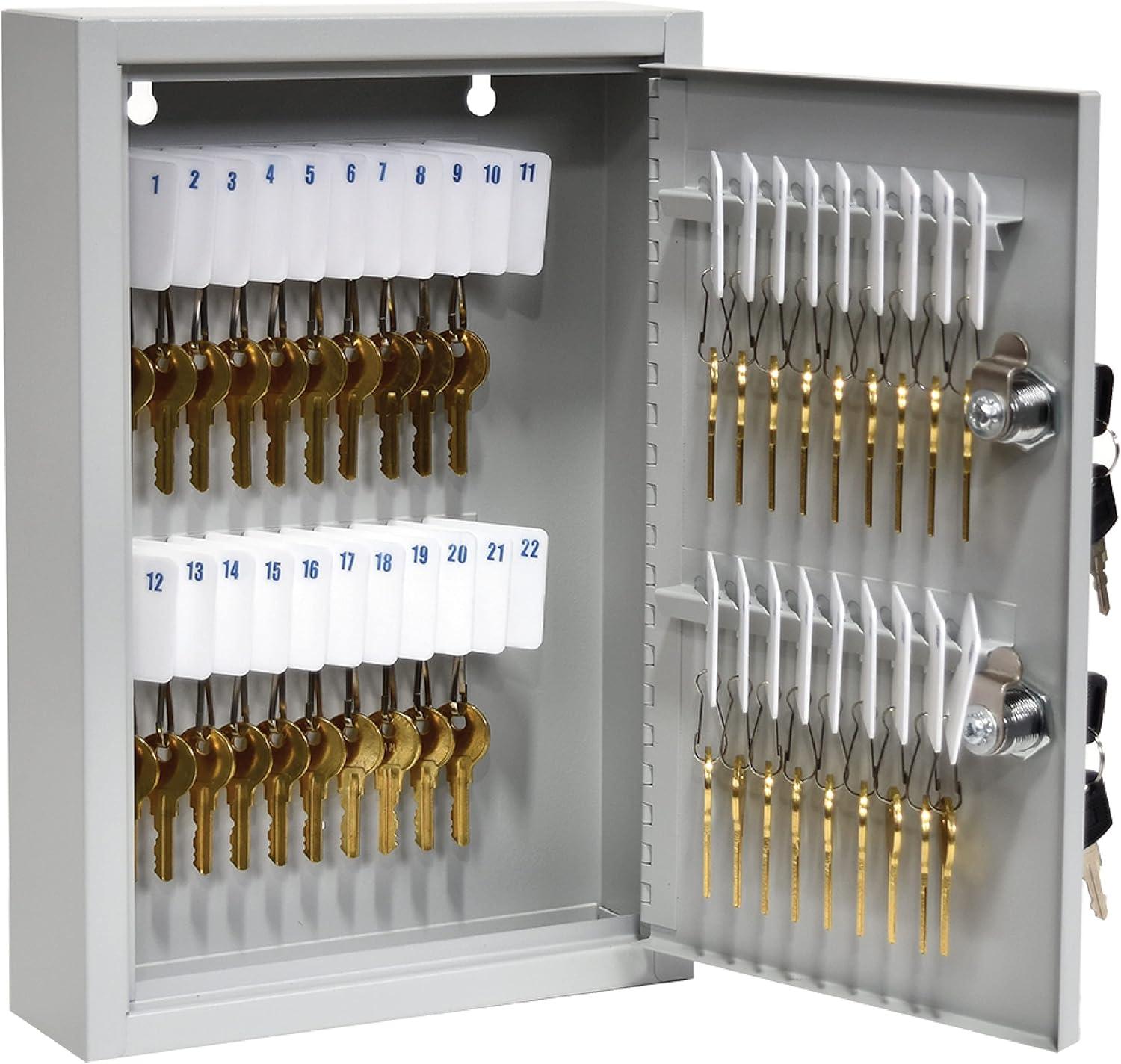 BankSupplies Fort Knox 40 Key Cabinet | Dual Lock Control Key Box | 22 Gauge