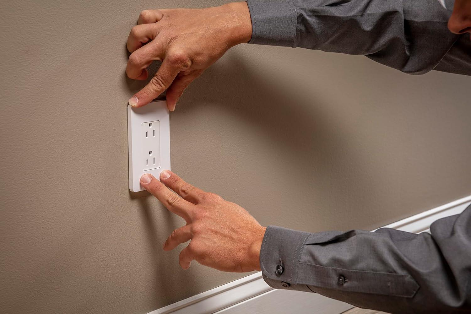 Square D by Schneider Electric X Series Wall Plate for Outlet and Light Switch, Mid Size Plus 1 Gang, Matte Black