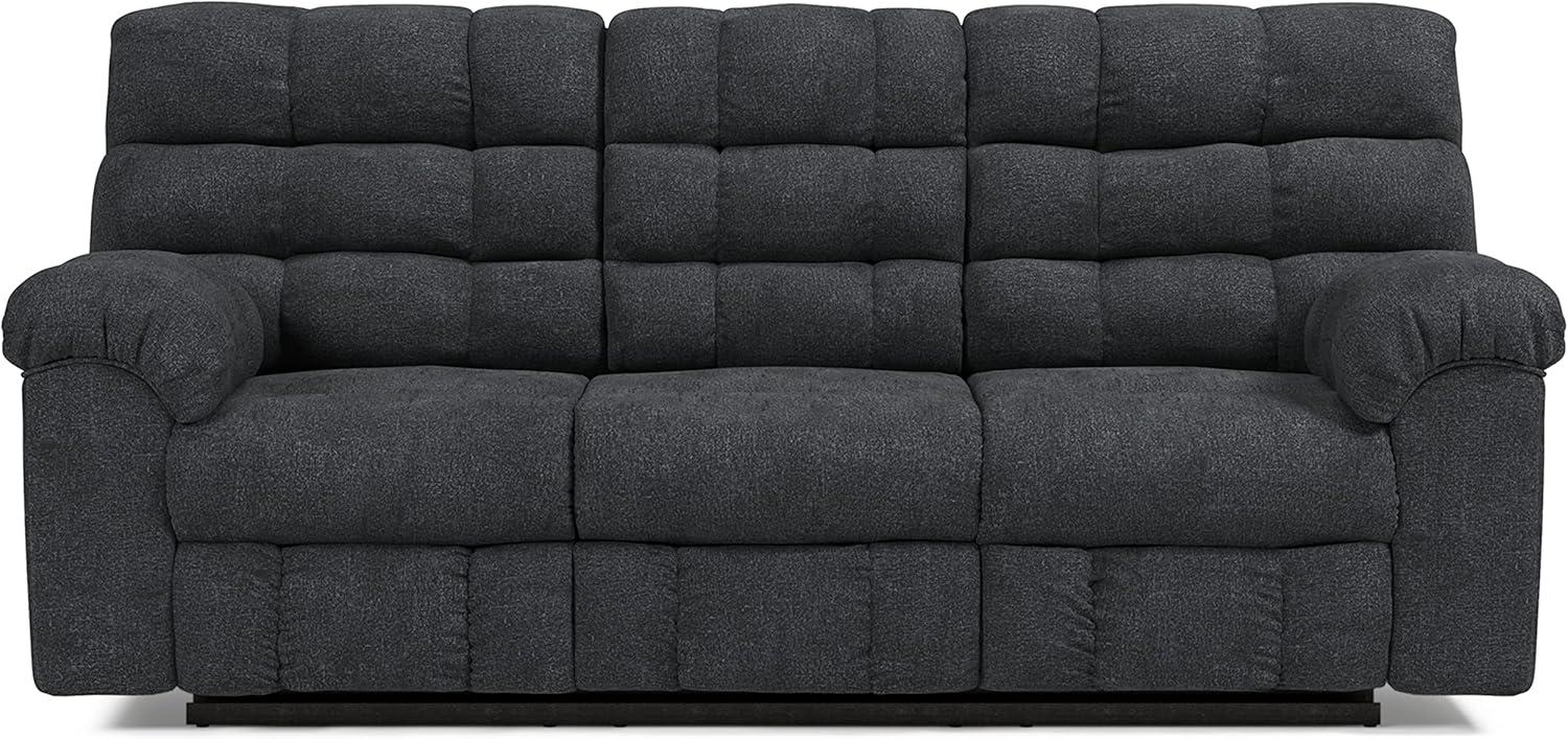 Ashley Furniture Wilhurst Contemporary Fabric Reclining Sofa in Dark Gray