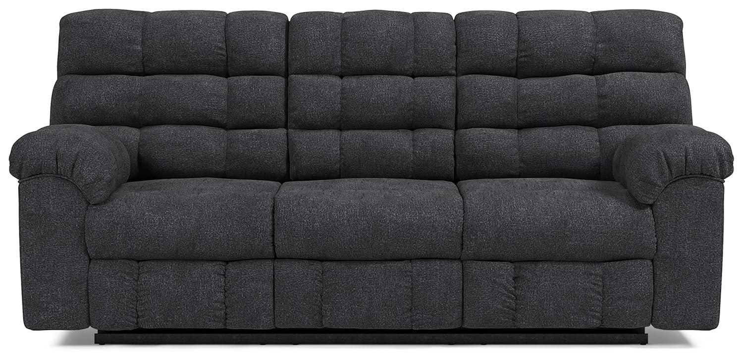 Ashley Furniture Wilhurst Contemporary Fabric Reclining Sofa in Dark Gray