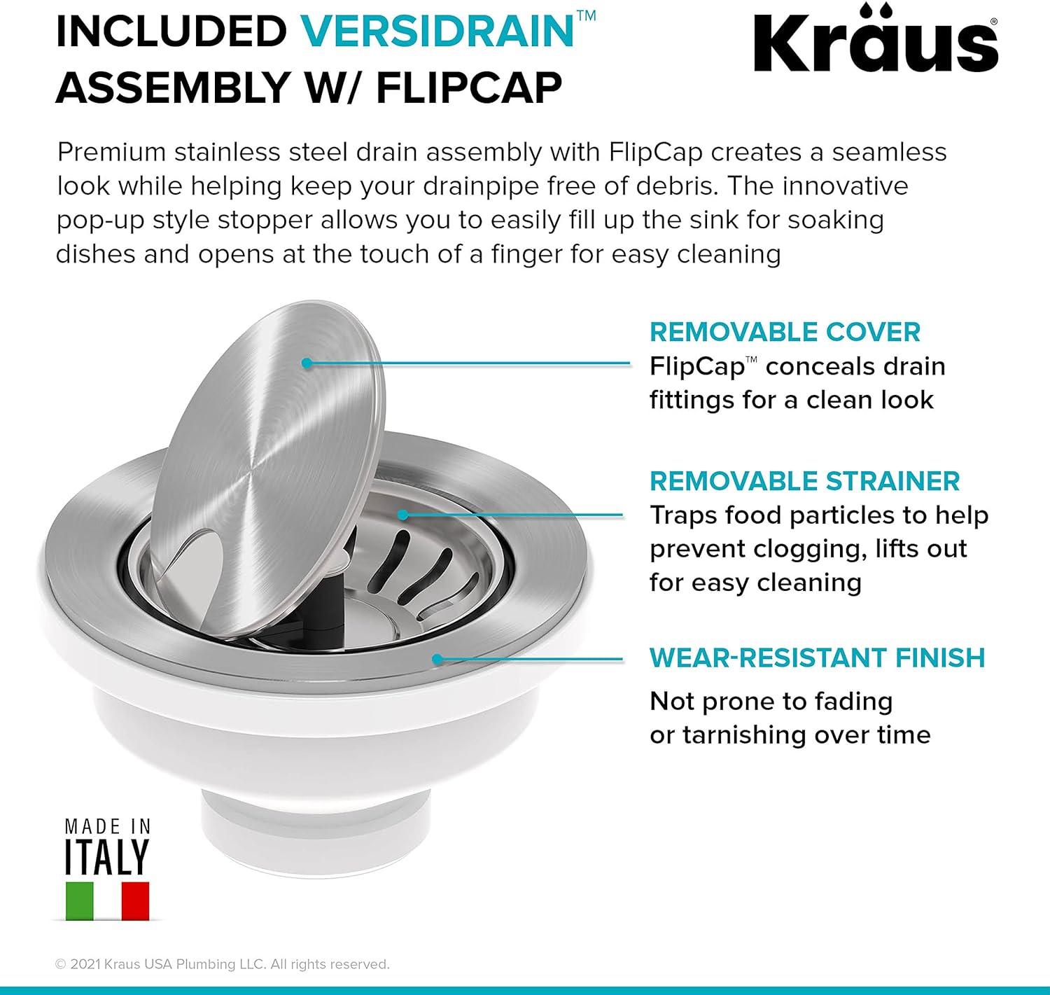 Kraus Bellucci 32 in. Undermount Quartz Composite Single Bowl Kitchen Sink with Accessories