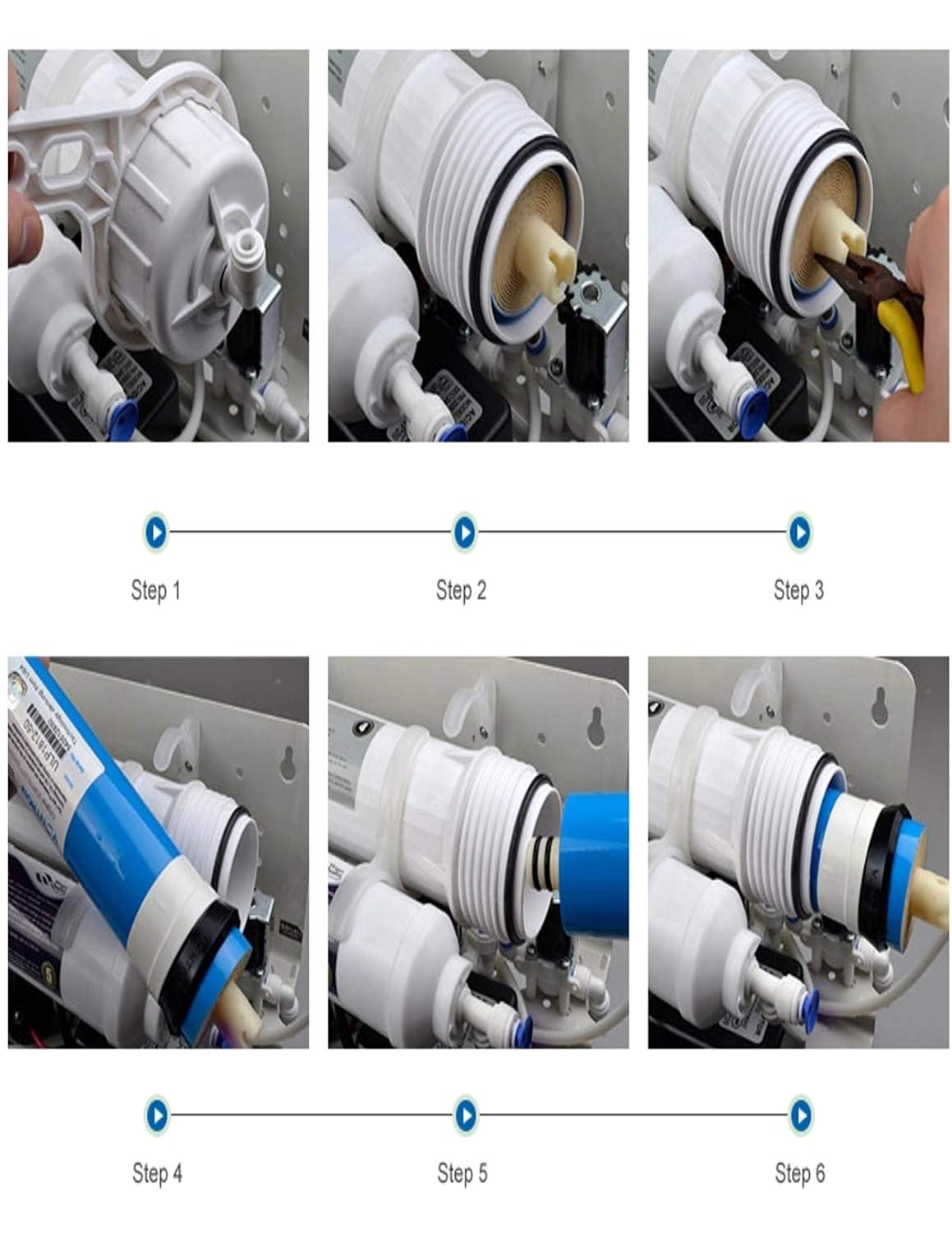 CFS Compatible with FX12M and FX12P, Water Filter Replacement Cartridge Compatible GE RO Set GXRM10RBL GXRM10G Reverse Osmosis Systems, 2x Carbon Filters, 1x 50GPD RO Membrane Filter