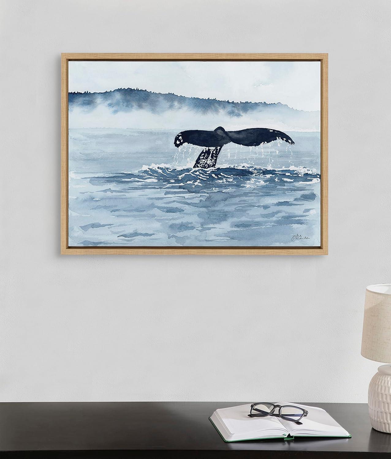 18" x 24" Sylvie Whale Watching Framed Canvas by Julie Maida - Kate & Laurel All Things Decor