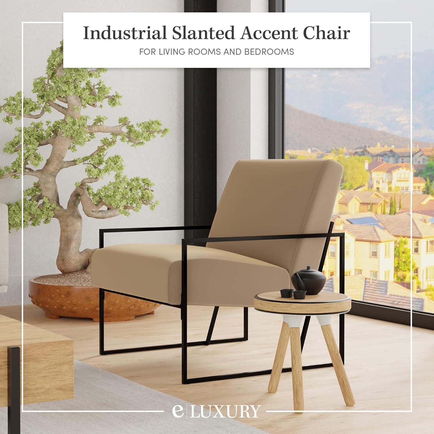 eLuxury Metal Arm Accent Chair