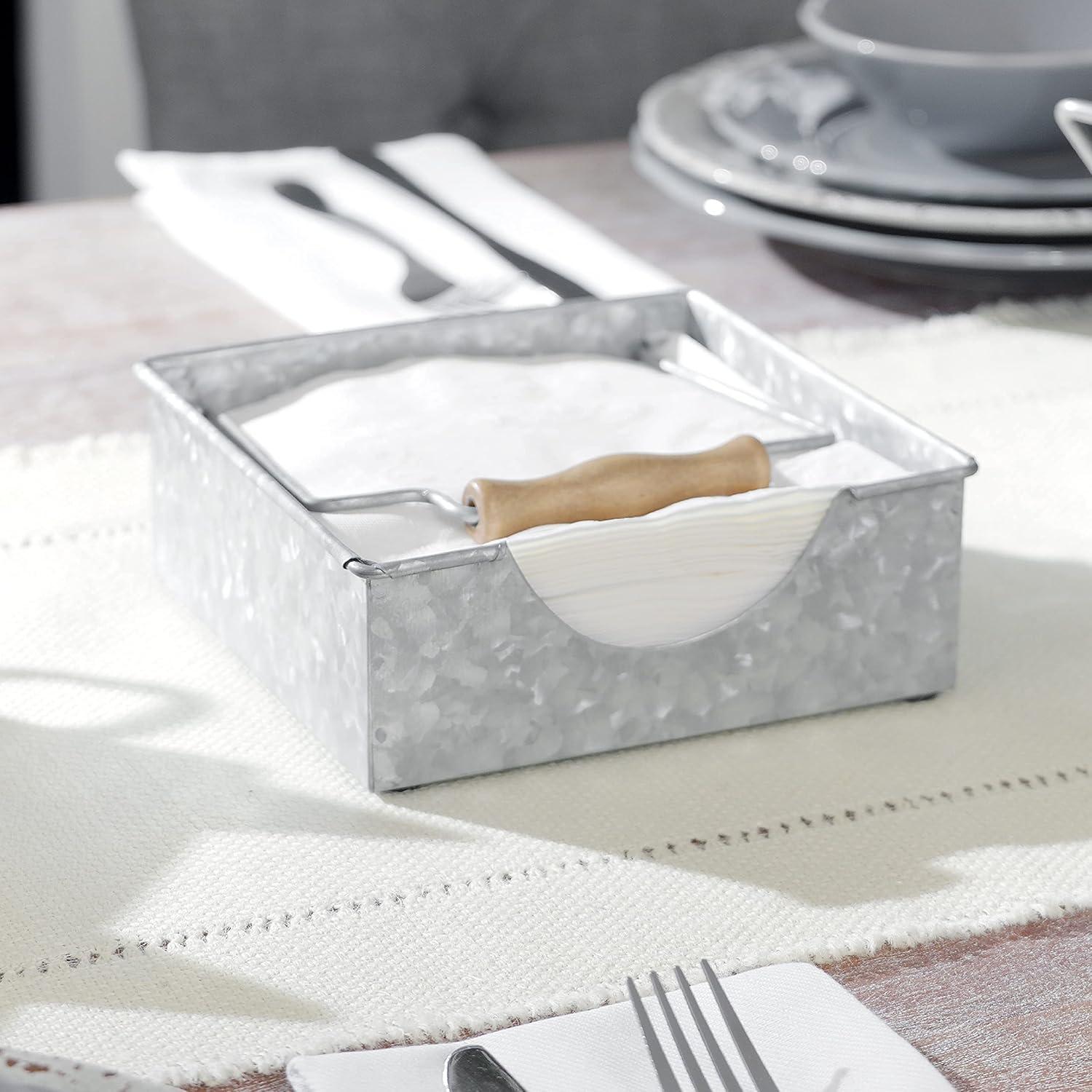 Walford Home Galvanized Metal Farmhouse Napkin Holder